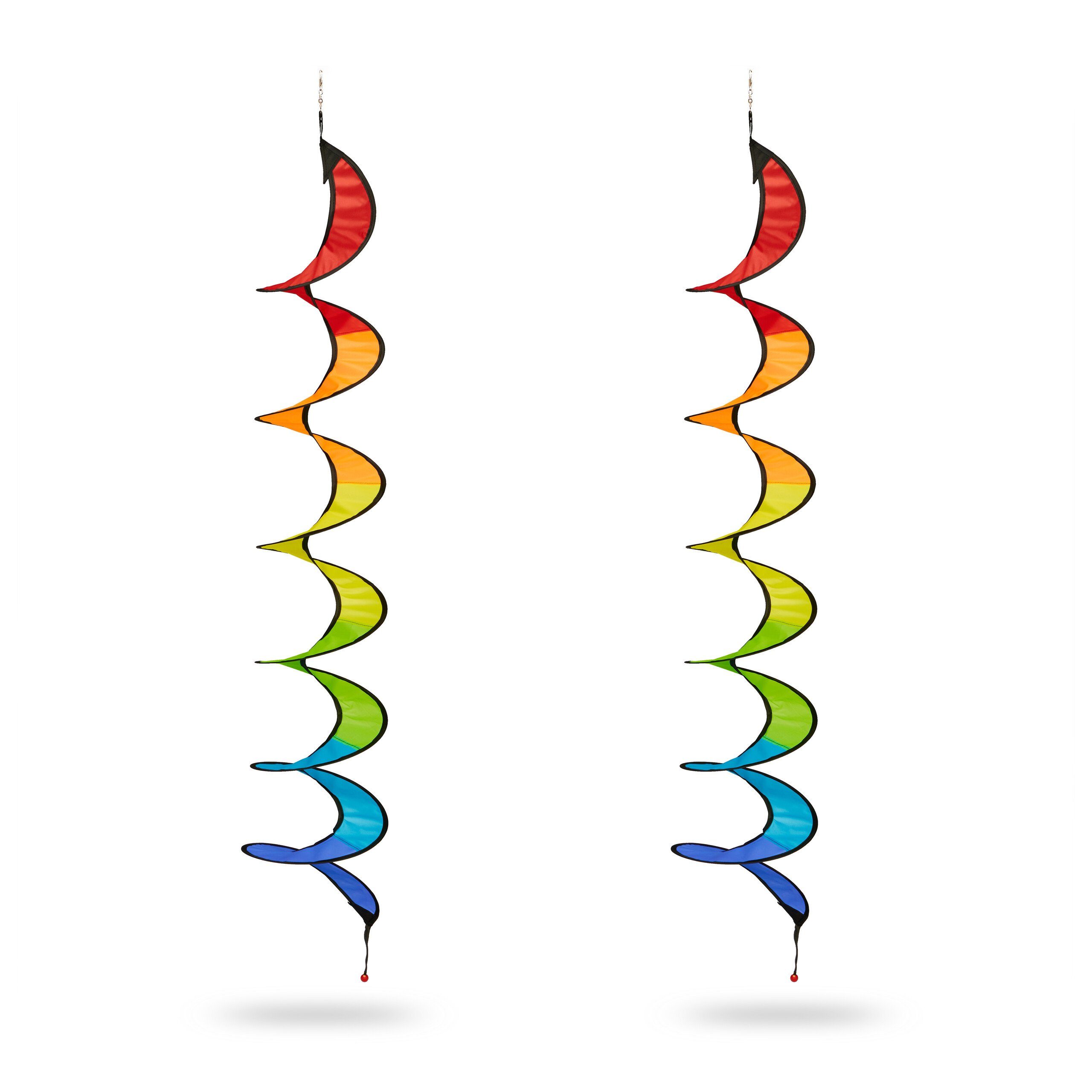 relaxdays Windspiel Regenbogen Windspiel im 2er Set