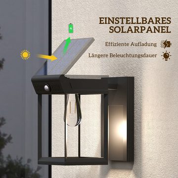 Outsunny Außen-Wandleuchte LED Außenleuchte Gartenleuchte mit Warmweißes Licht, Lichtsensor, LED, für Garten, Terrasse, IP44 Wasserdicht, Schwarz