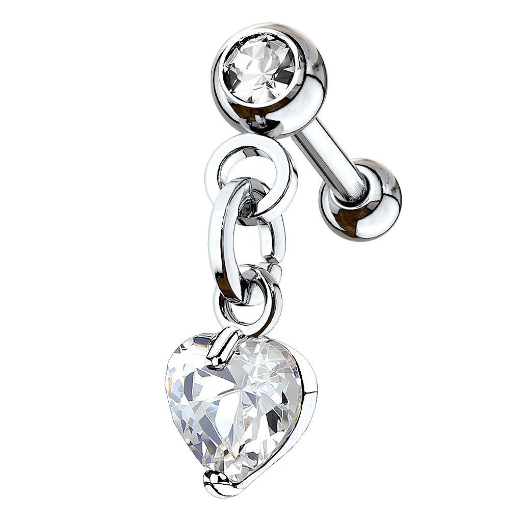 Taffstyle Piercing-Set Tragus Helix Cartilage Piercing Herz Kristall Anhäng günstig online kaufen