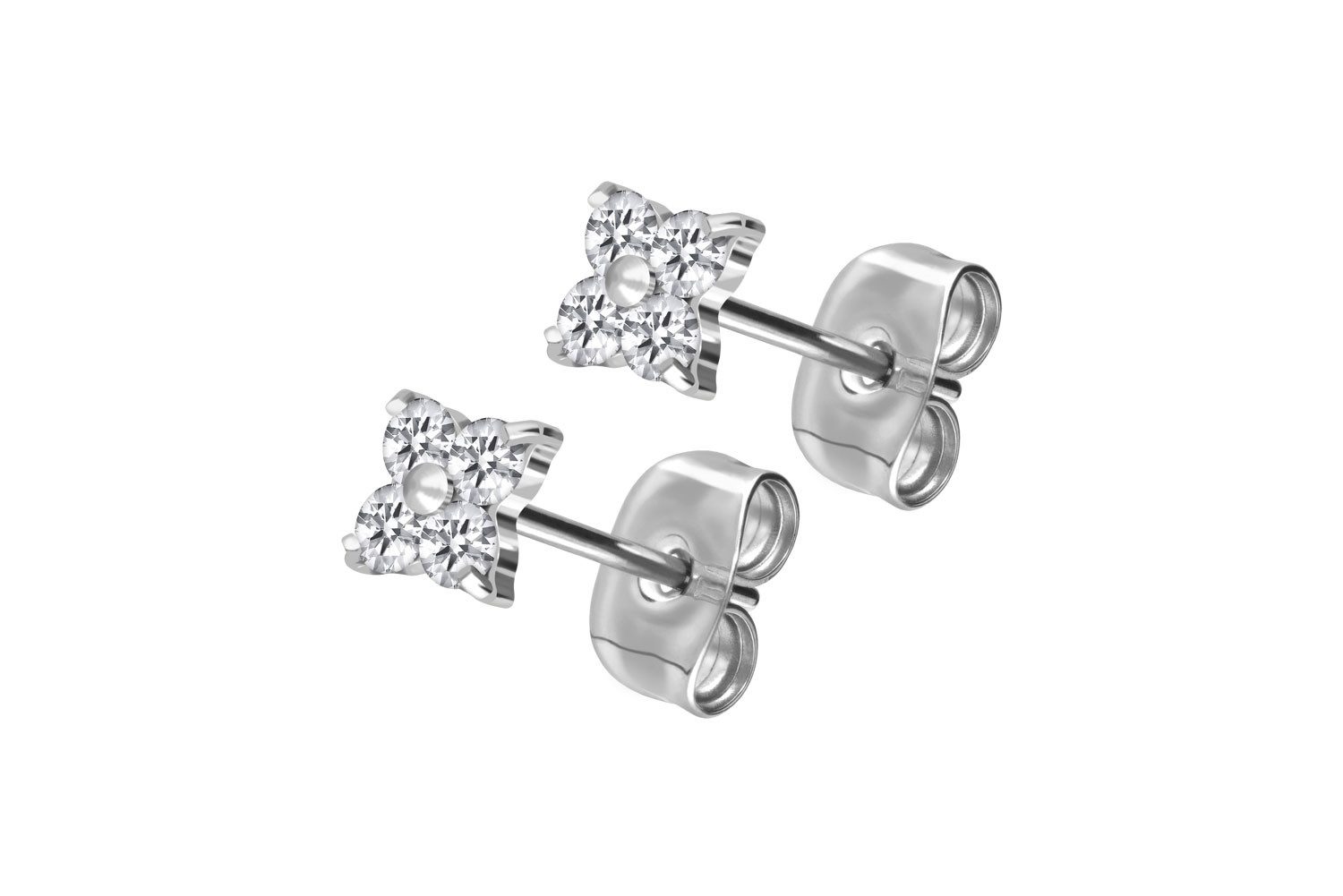 FILANGO Paar Ohrstecker Titan Ohrstecker KRISTALLBUME (Ohrstecker, 1-tlg) günstig online kaufen