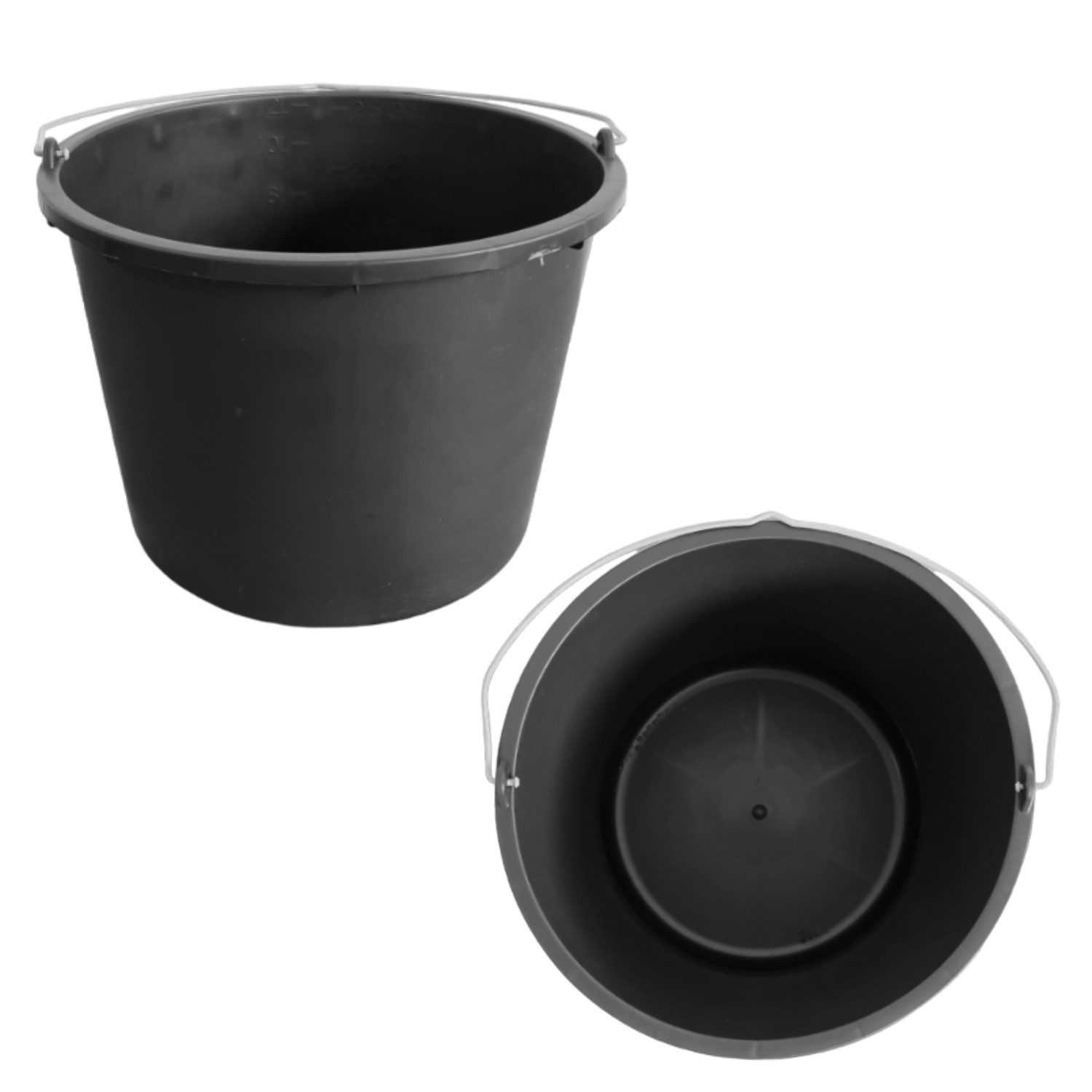 ViD Baueimer 5 Stück Mörteleimer/Betoneimer 12 Liter, Ø30 x 23 cm