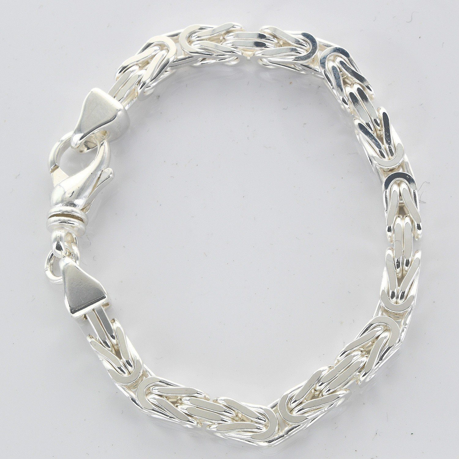 HOPLO Silberarmband Silberkette Königskette Länge 21cm - Breite 6,1mm - 925 Silber