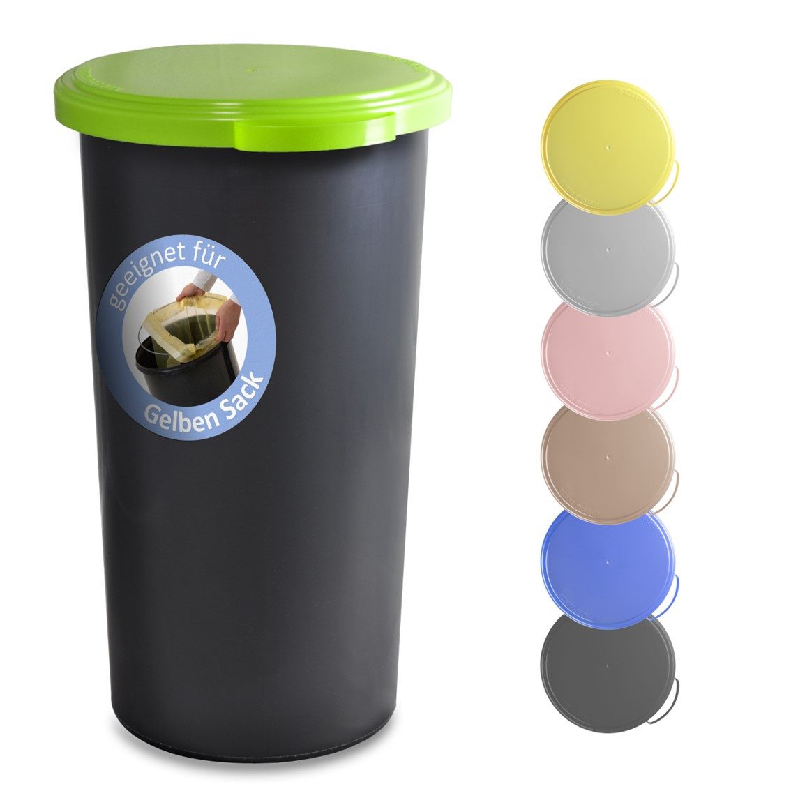 KUEFA Müllsackständer VLC 60L Mülleimer Gelber Sack, inkl. Klemm-Ring, Geruchsdicht