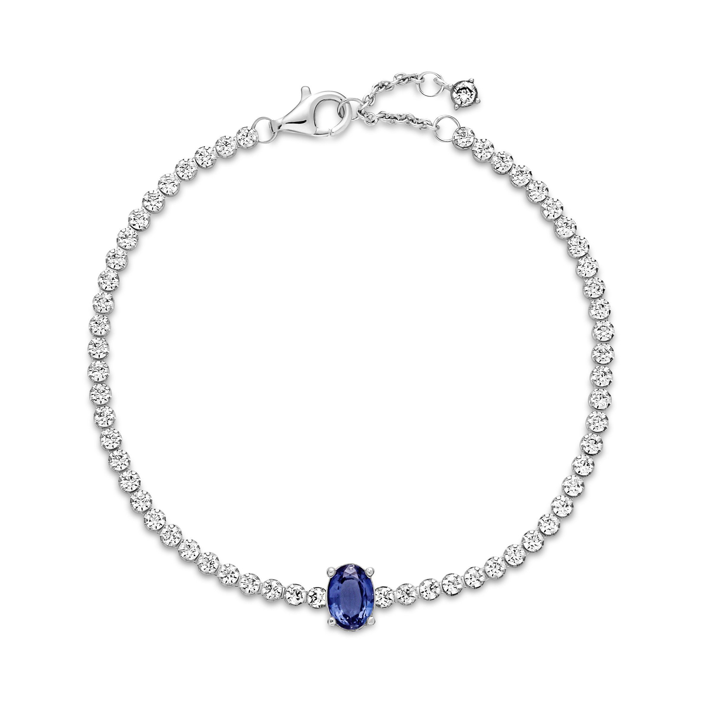 Pandora Wickelarmband Set Sparkling Pavé with blue chrystal Tennis silver Sterling Bracelet