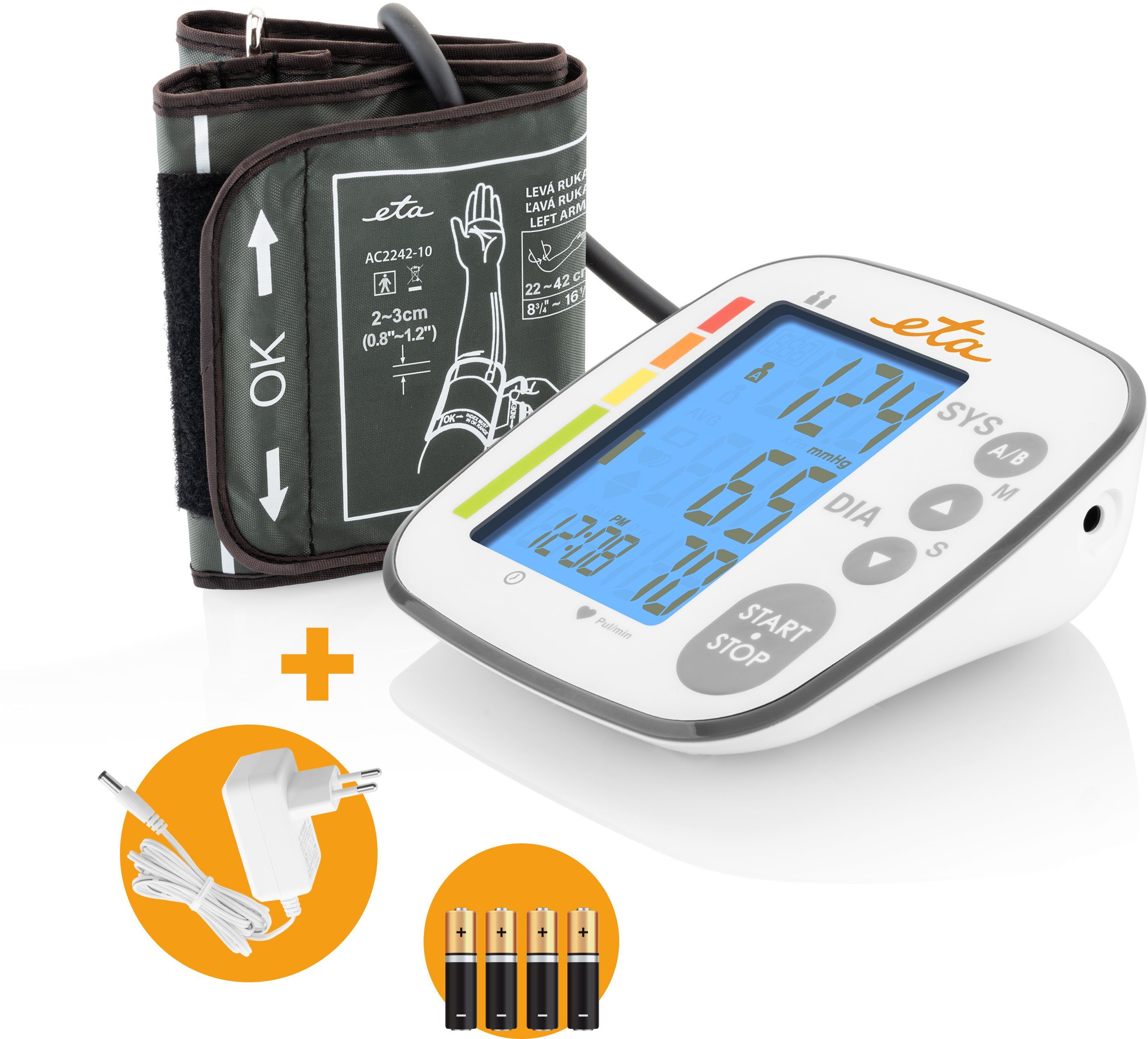 mit Oberarm-Blutdruckmessgerät TMB-1583-BS SMART eta Nutzung Medm BP ETA429790000, App