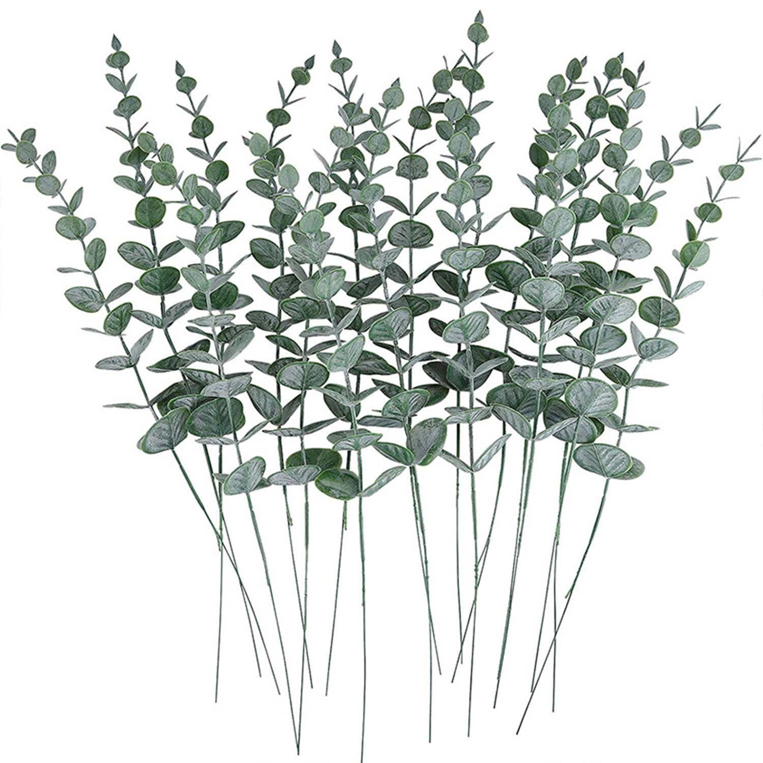 Kunstpflanze Künstliche Blätter Eukalyptus-Blätter -stiele, MAGICSHE Dunkelgrüne Sprühfarbe