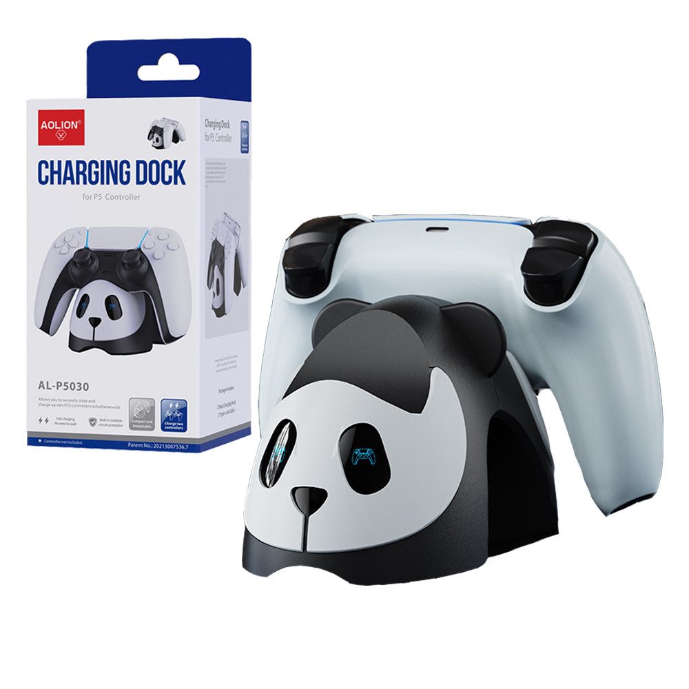 KINSI PS5 Dual Charging Dock mit Atemlicht, Schnelllade-Ladestation Controller-Ladestation (Kann zwei PS5-Controller gleichzeitig aufladen)