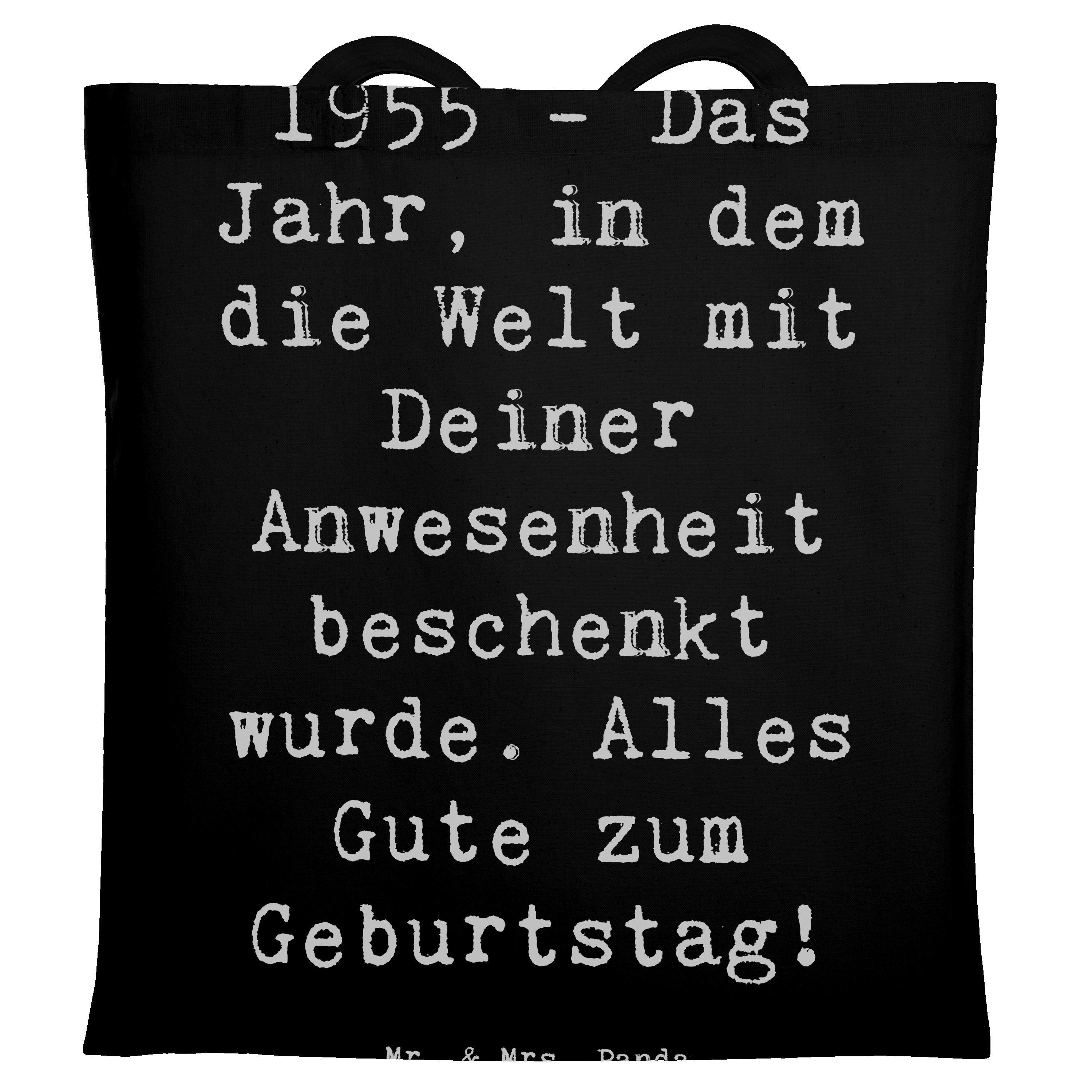 Tragetasche Spruch 1955 Geburtstag - Schwarz - Geschenk, Geburtstagszitat 1955, S