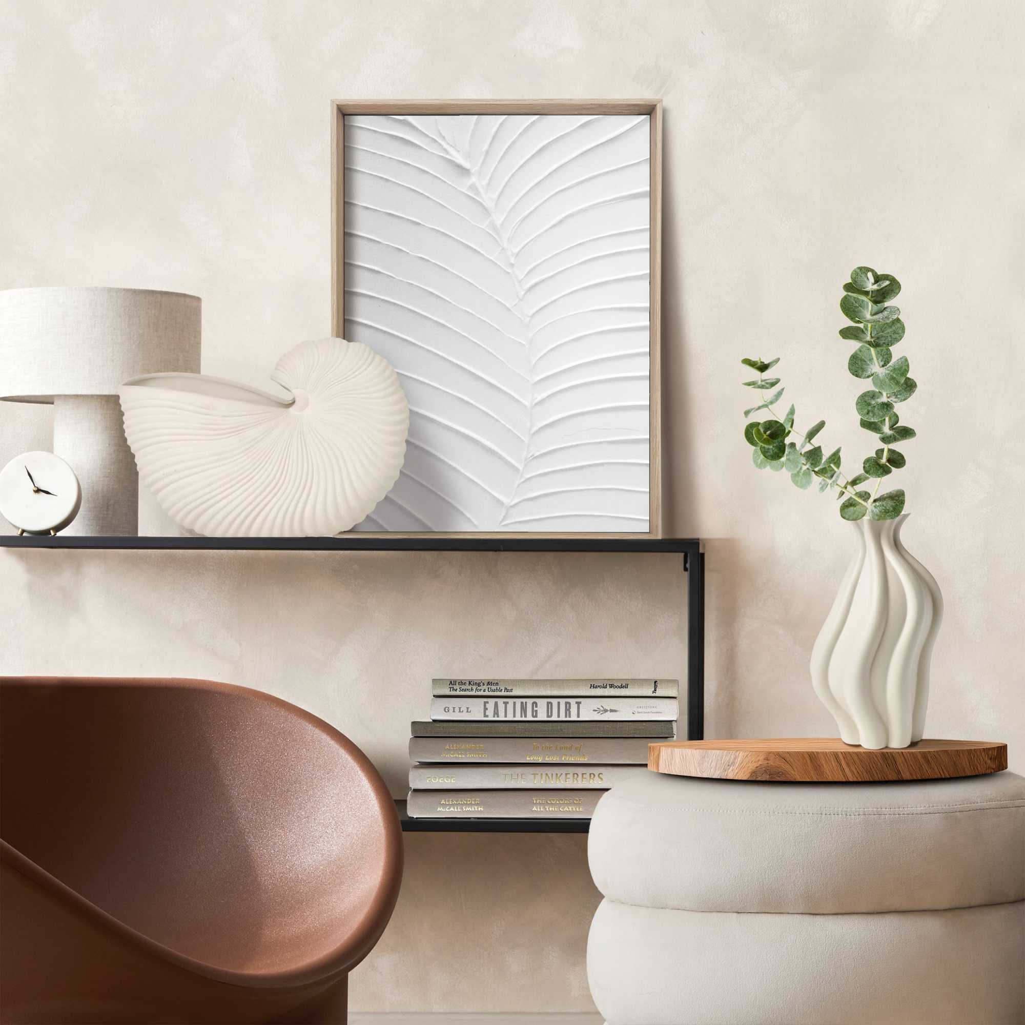 Reinders! Wandbild Blattadern, Wohnzimmer - Weiß - MDF - Blumen und Pflanze günstig online kaufen