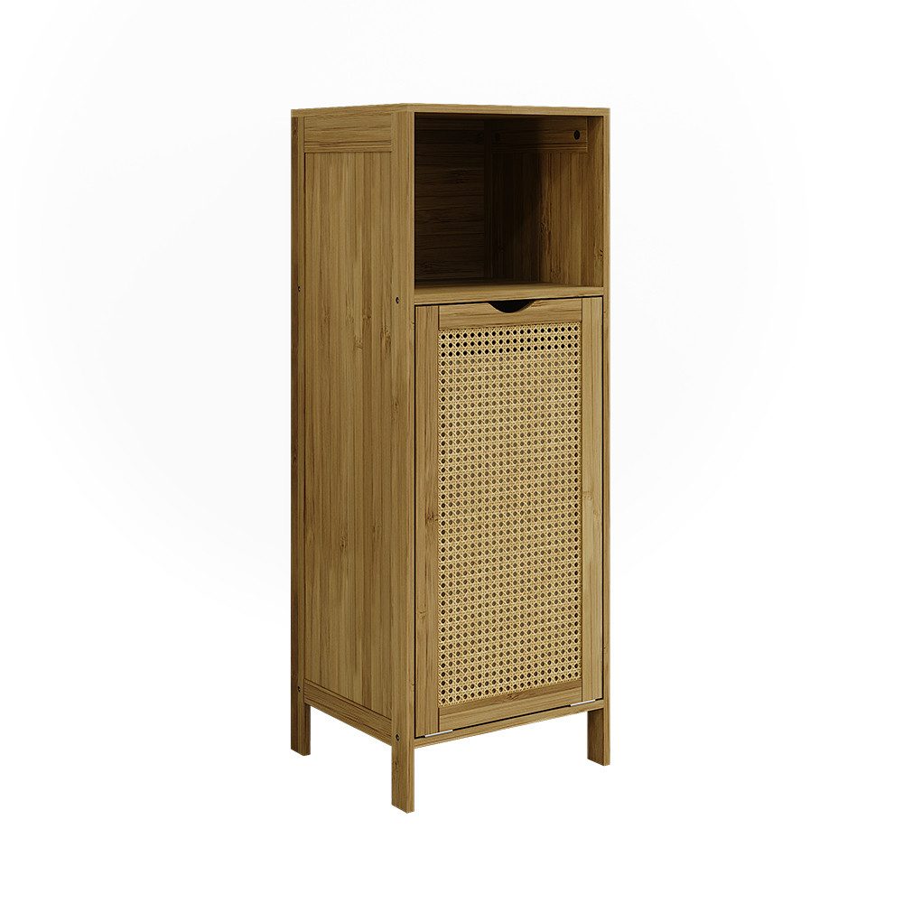 Vicco Midischrank Liora, Bambus/Rattan/Schwarz, 36 x 98 cm (1-St)