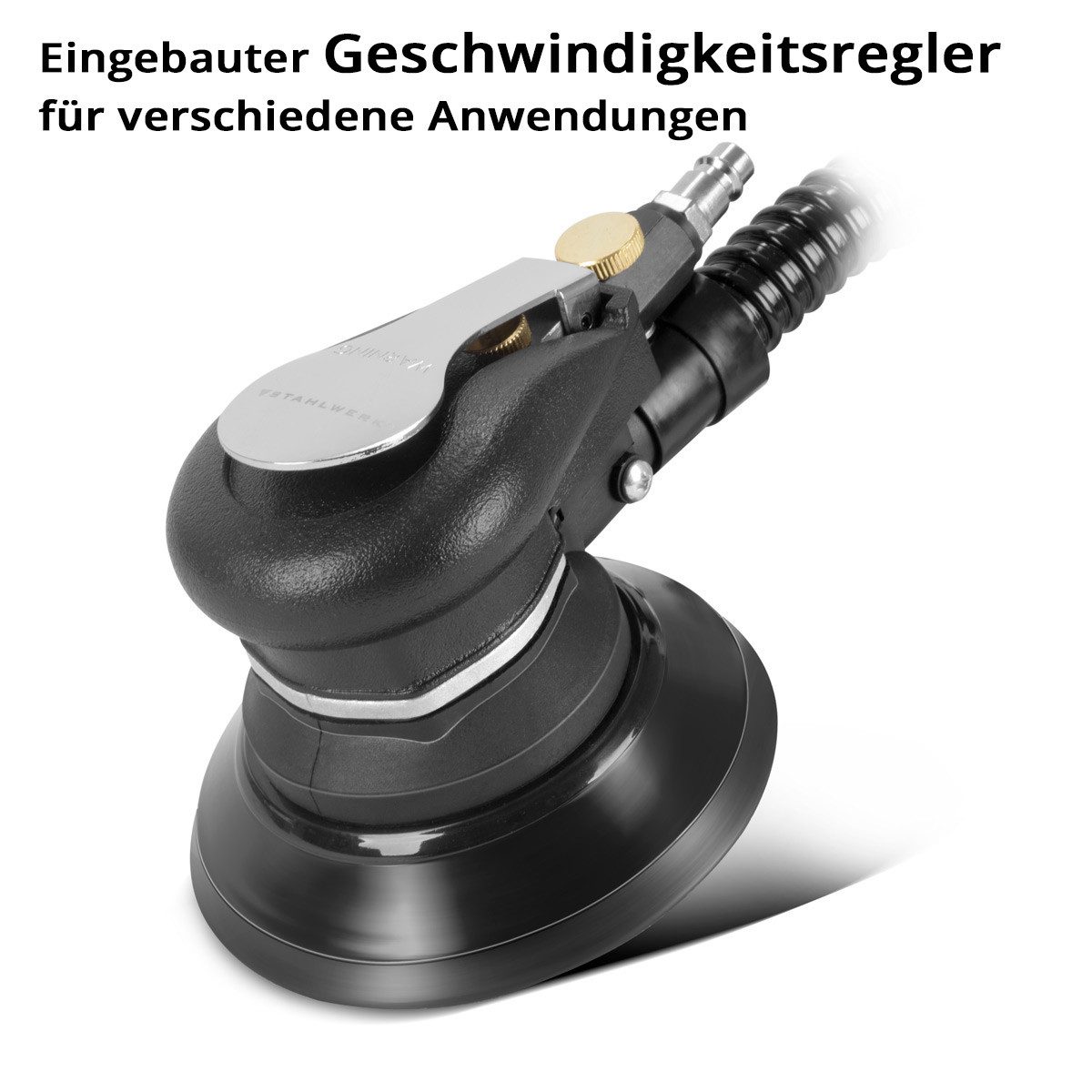 STAHLWERK Druckluft-Exzenterschleifer 125mm Rotationsschleifer Handschleifer Set, (1 tlg)