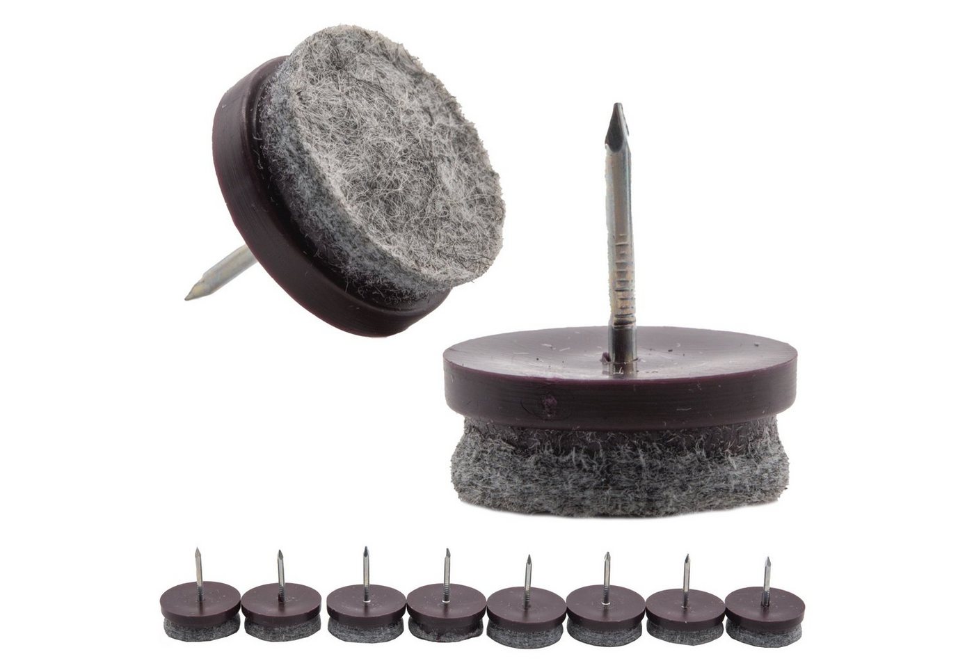 BENSON Möbelfuß 8x Möbelgleiter Filzgleiter Nagel 24mm Stuhl Tisch, (8-St), Untersetzer, Füße, Anti Kratzer
