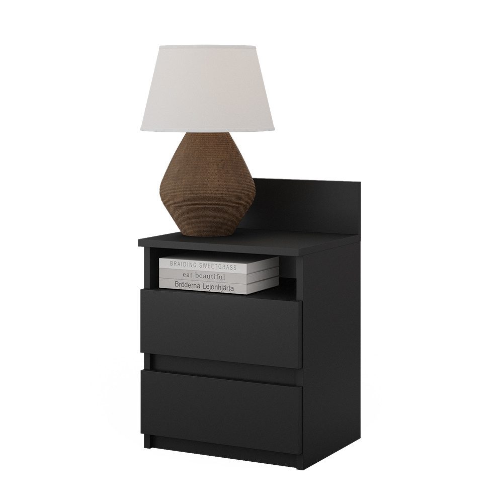 Vicco Nachtschrank Monty, Schwarz, 39.6 x 59.1 cm (1-St)