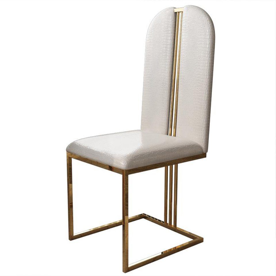 Metall 8851 JVmoebel Edelstahl Stuhl Stühle Leder Stuhl Stuhl Gold Esszimmer