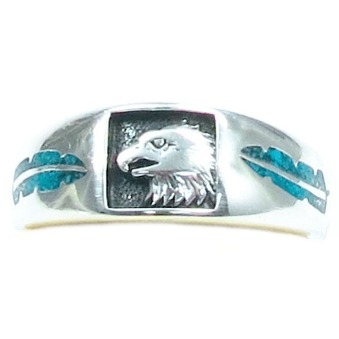 Native Dreams Fingerring Bandring Adler und Federn, 925 Sterling Silber Navajo Handarbeit – Bild 3 von 3