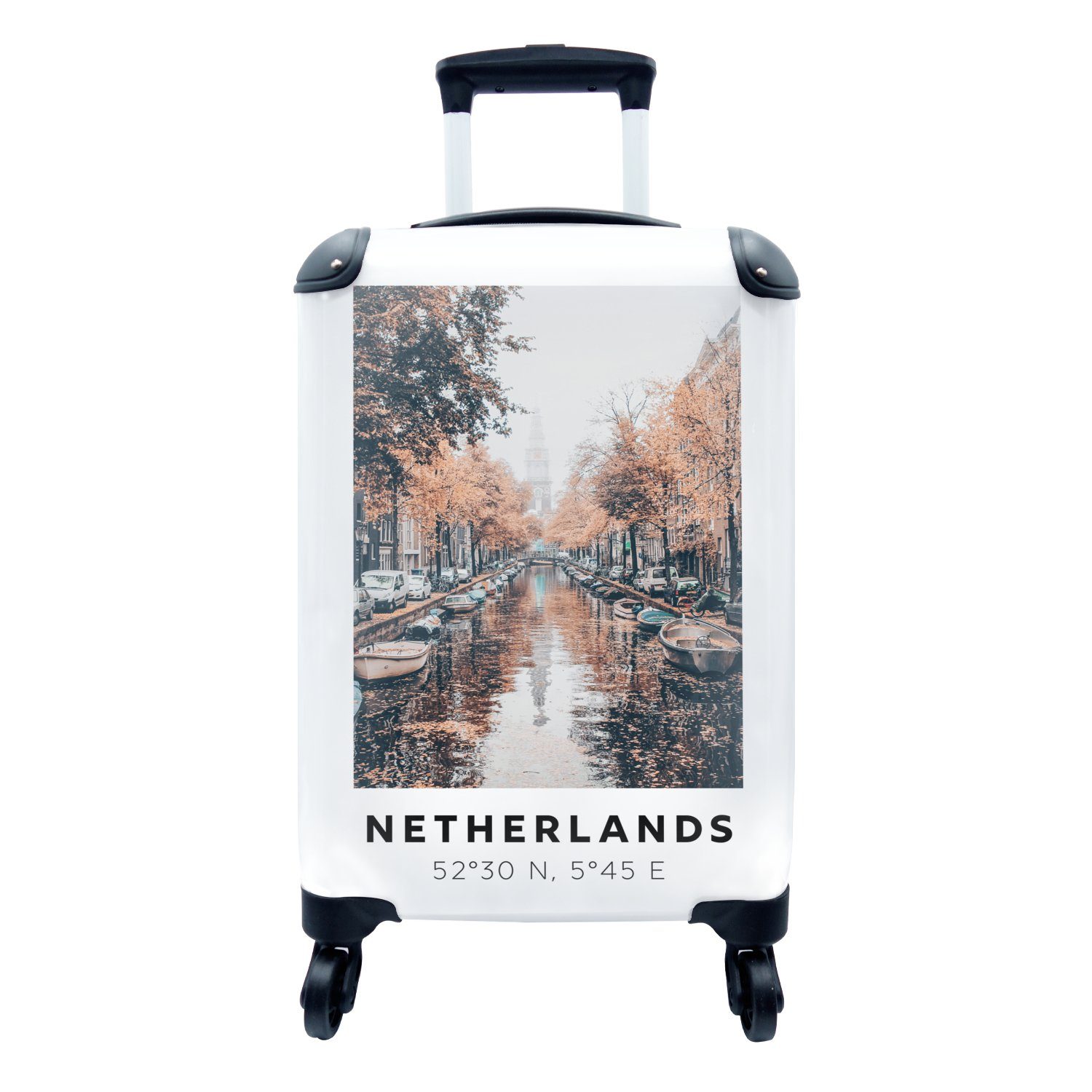 Reisekoffer rollen, Handgepäckkoffer Handgepäck - Niederlande MuchoWow mit Ärmelkanal für Reisetasche - Ferien, Rollen, Herbst, Trolley, 4