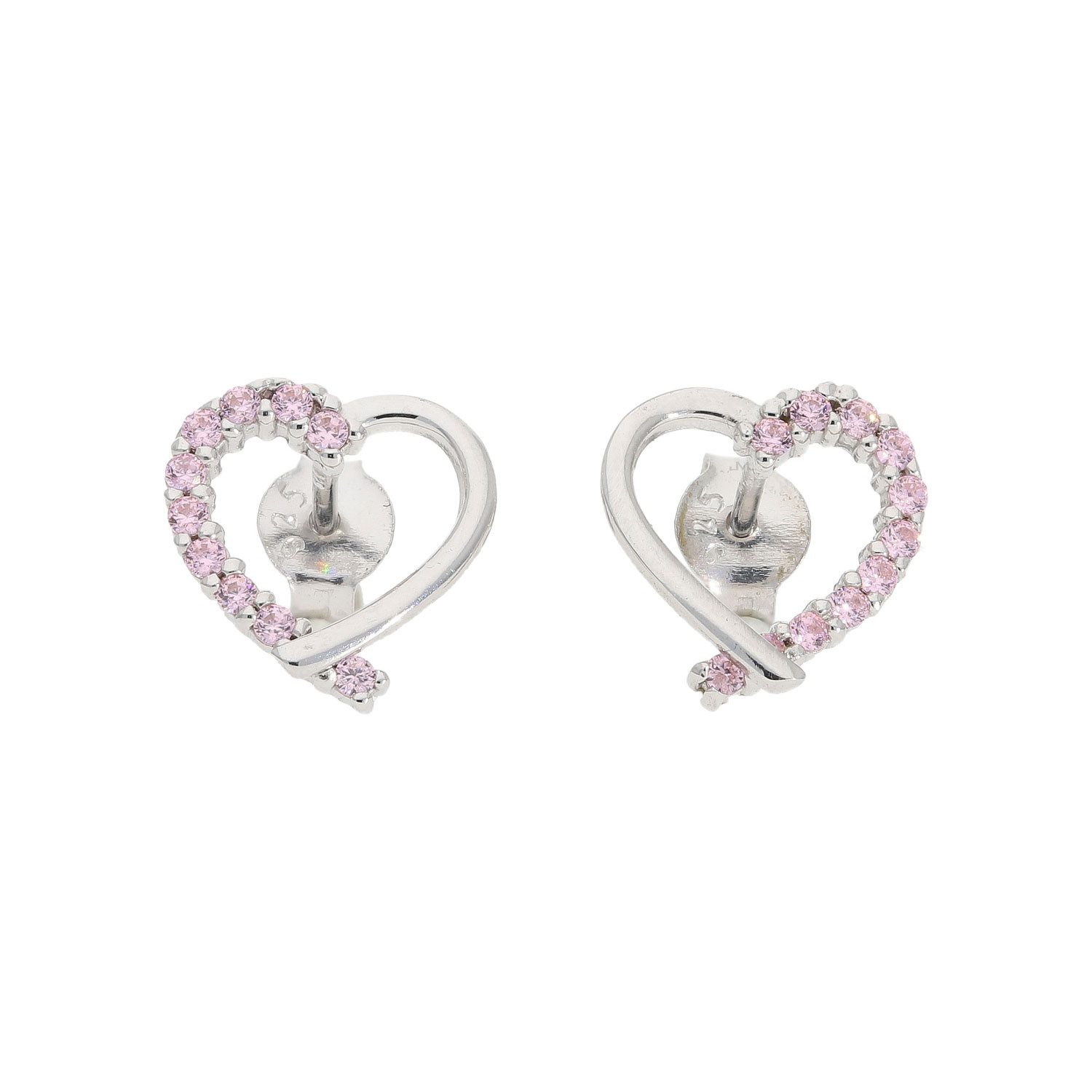 JuwelmaLux Серьги-гвоздики-Set JuwelmaLux Damenohrstecker Herz JL52-06-0142 rosa, silber 925