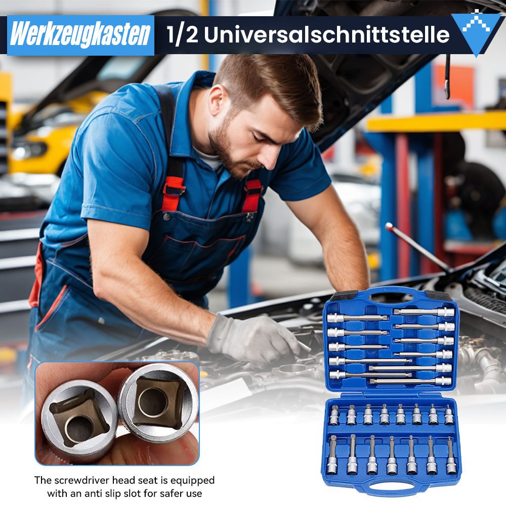 Thumbnail - Hikity Steckschlüssel Steckschlüssel Verschiedene Modelle Handreparaturwerkzeuge (26 St), M5, M6, M8, M9, M10, M12, M14,...