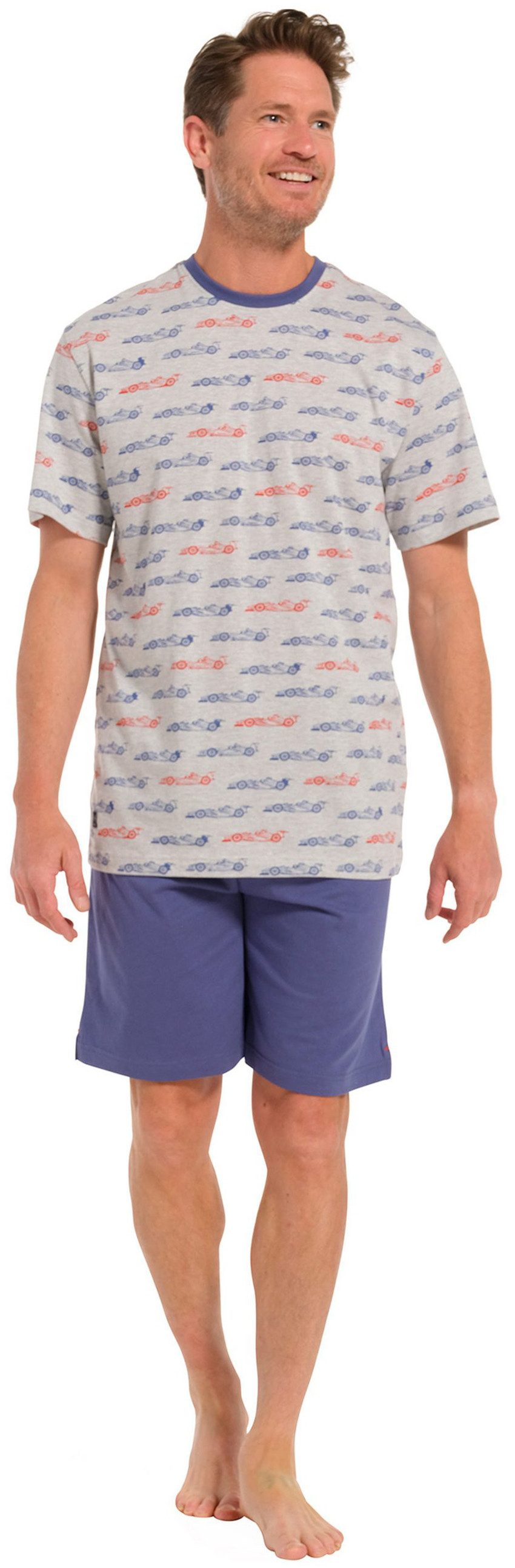 Pastunette Shorty Herren Pyjama Rennwagen allover (2 tlg) mit kurzem Arm günstig online kaufen