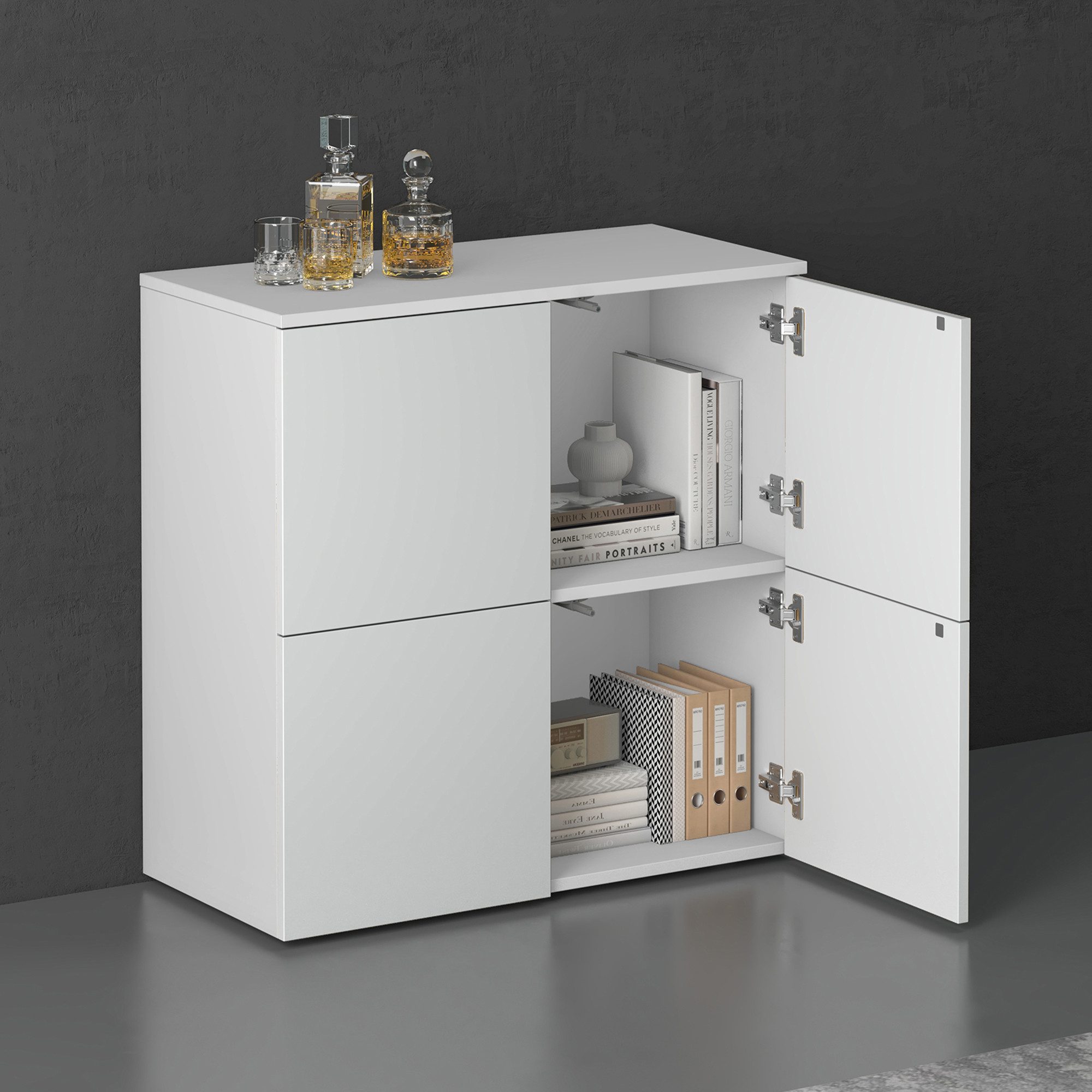 doporro Sideboard Kommode Möbel Mehrzweckschrank Push-to-Open Aufbewahrungsschrank – Bild 3 von 5
