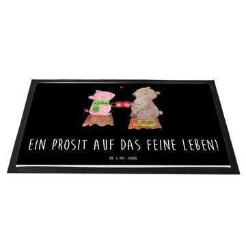 Fußmatte 60 x 90 cm Glühschwein Sause - Schwarz - Geschenk, Weihnachtsdeko, Bä, Mr. & Mrs. Panda, Höhe: 0.3 mm, Robust & Dekorativ