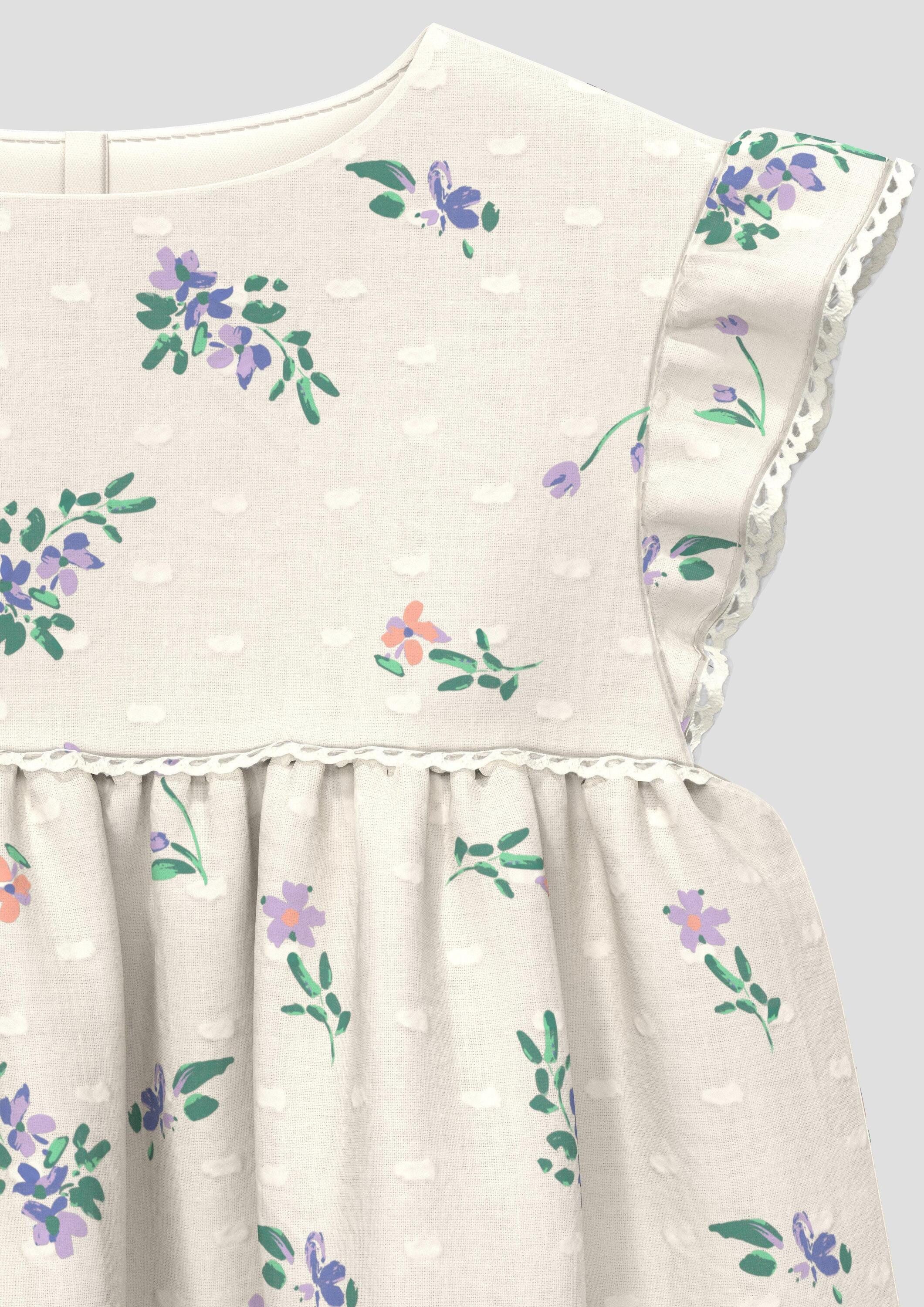 s.Oliver Minikleid Kleid Kurzes Kleid mit All-over-Print und Zierkante