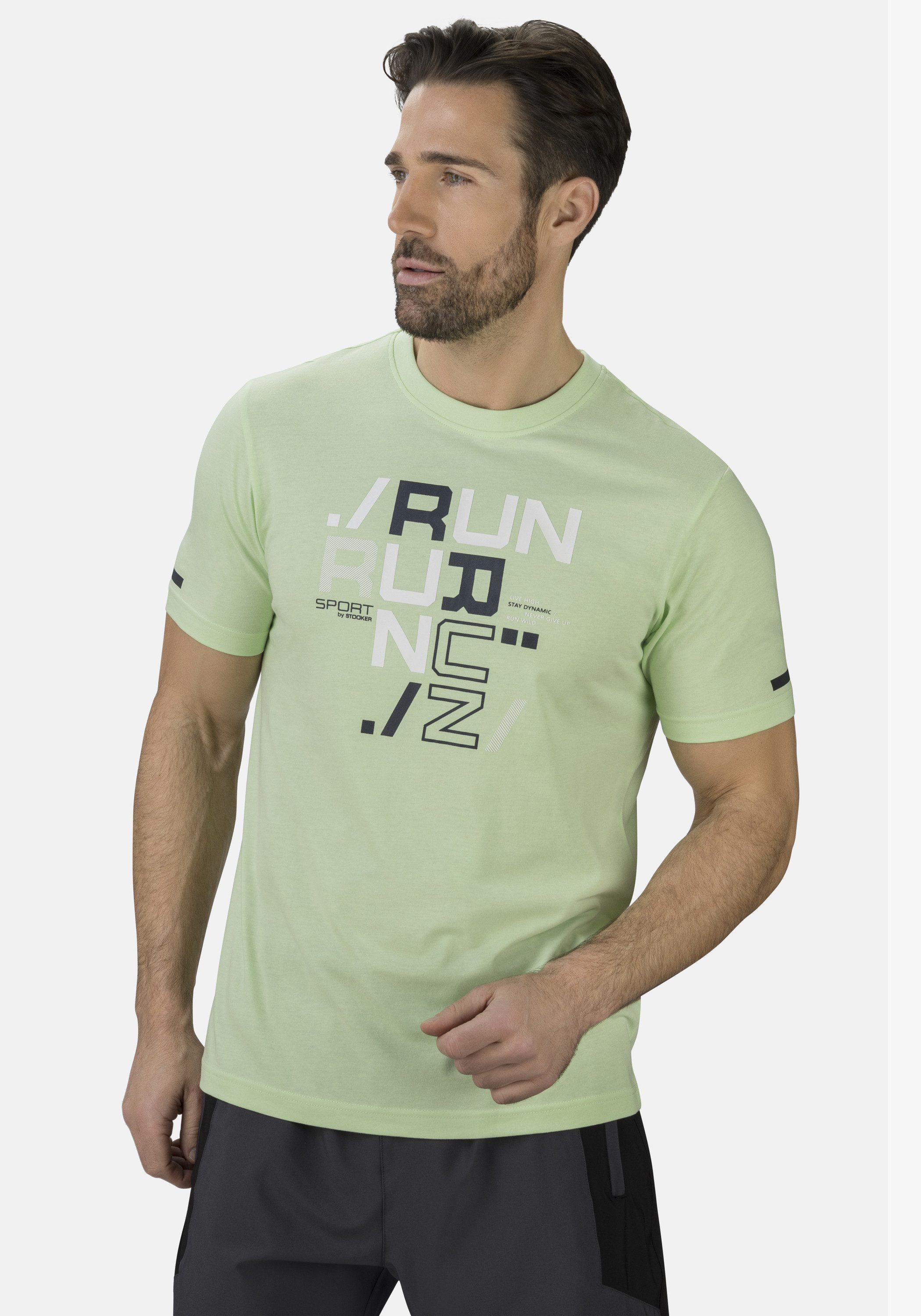 Stooker Men T-Shirt Jersey T-Shirt Frontprint Regular Fit Casual Single Jersey für Herren