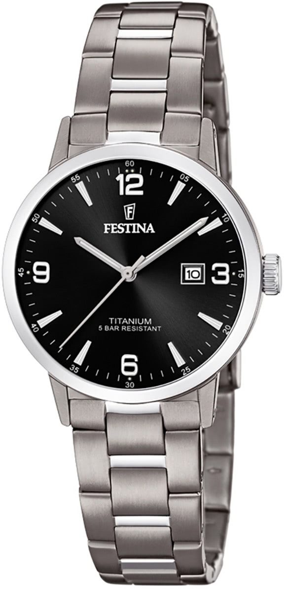 Festina Quarzuhr Festina Damen Uhr F20436/3 Elegant Titan, (Analoguhr), Damen Armbanduhr rund, Titanarmband silber