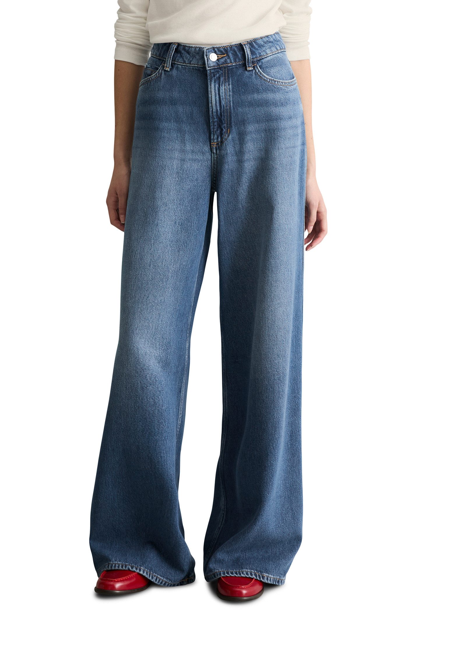 Marc O'Polo DENIM Weite Jeans aus fließendem Lyocell-Mix