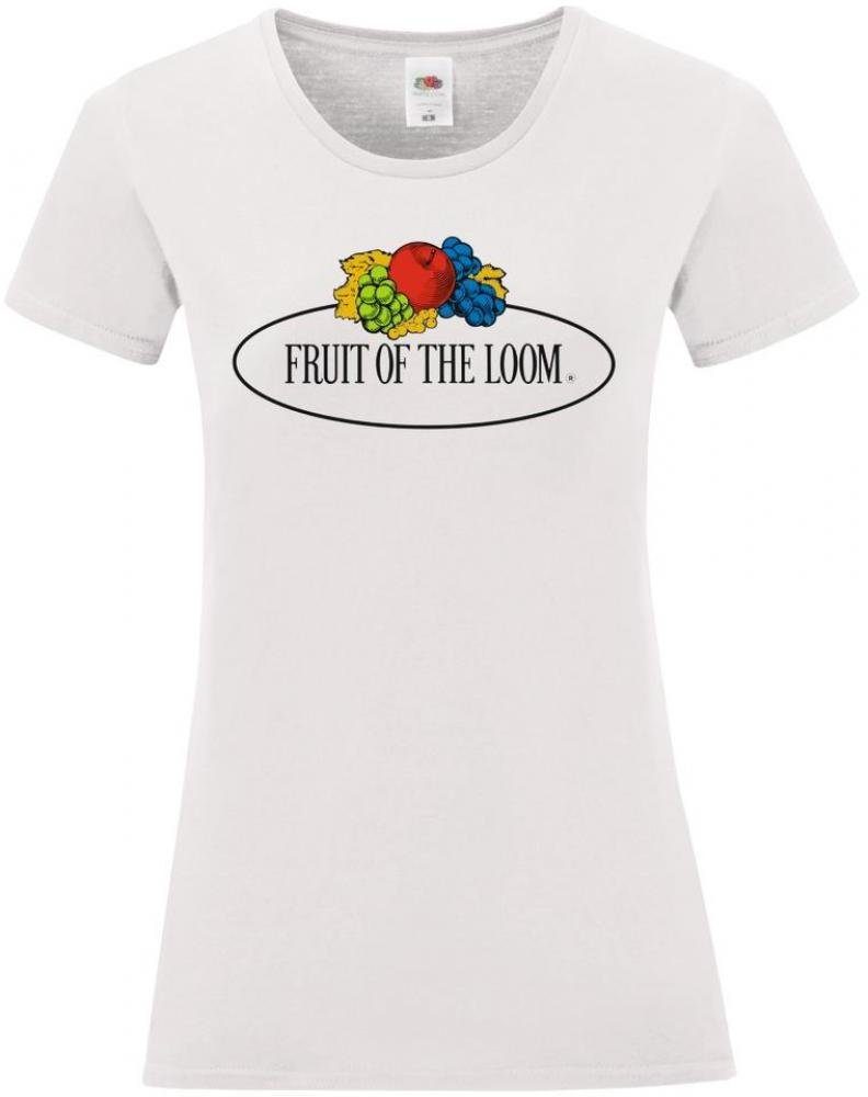 Fruit of the Loom Rundhalsshirt Ladies Vintage T Large Logo Print