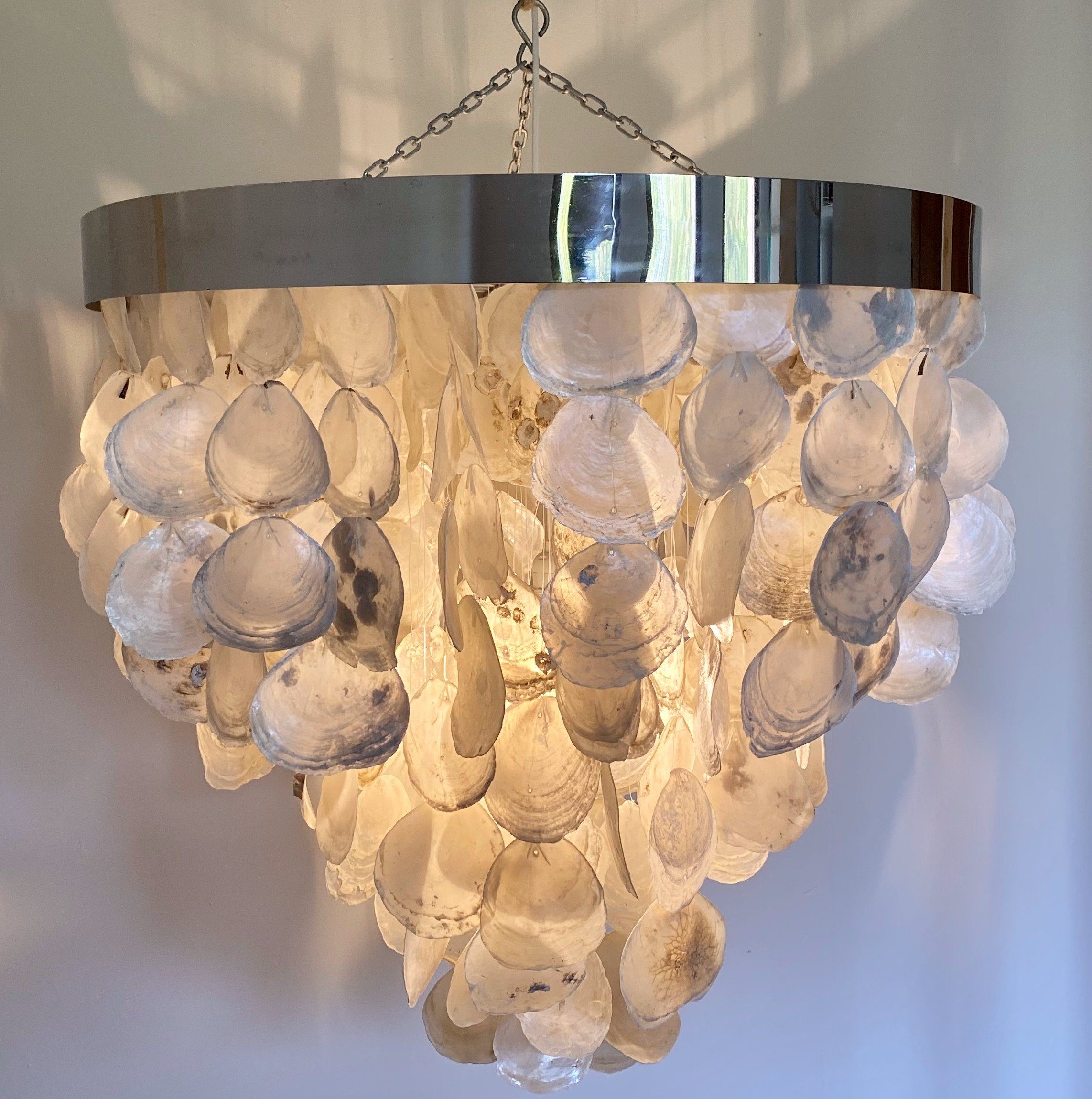 Guru-Shop Deckenleuchten Kronleuchter, Muschelleuchte aus hunderten.., Leuchtmittel nicht inklusive