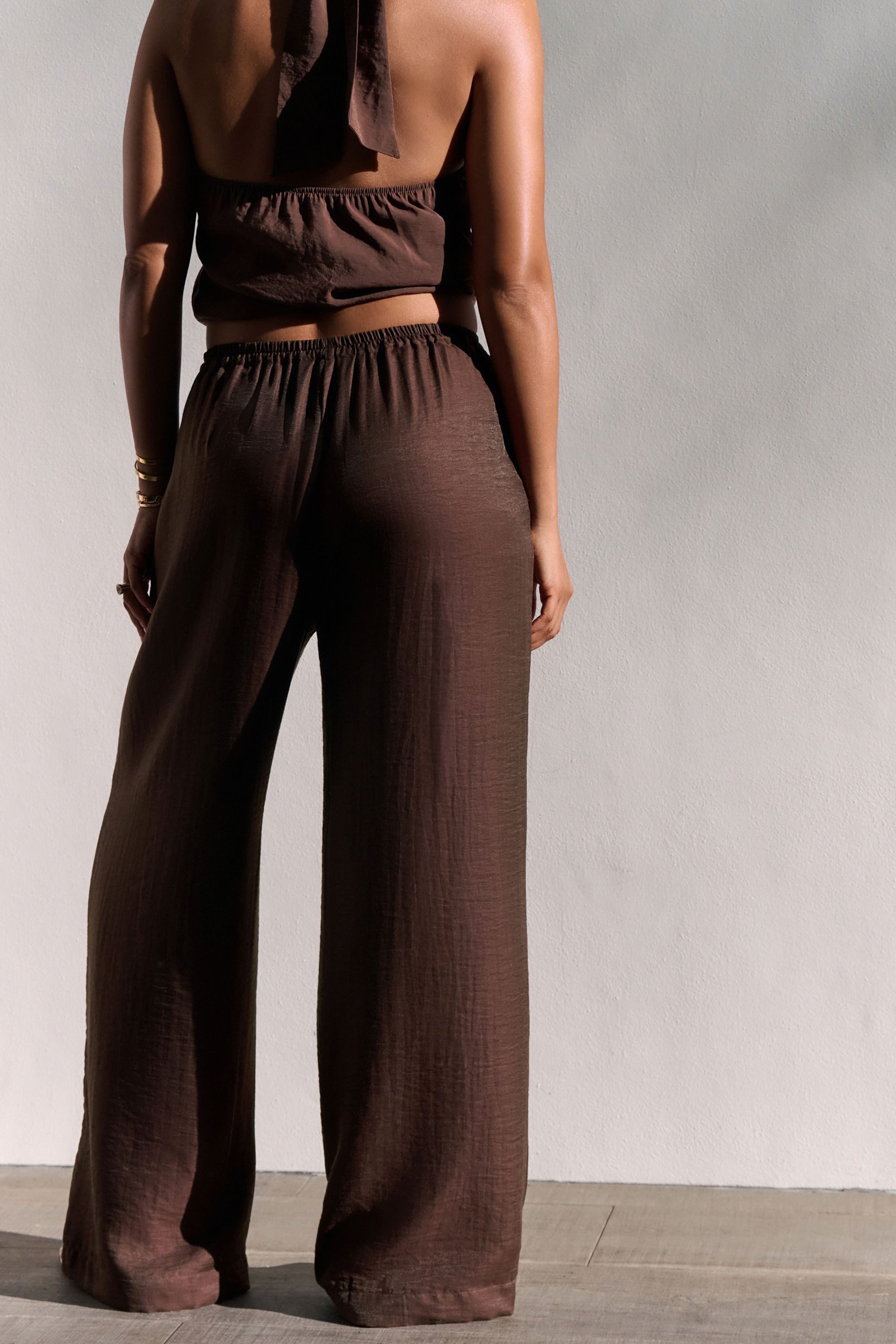 Next Palazzohose Strukturierte Schlupfhose mit weitem Beinschnitt (1-tlg) günstig online kaufen