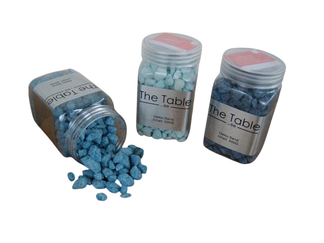Deko-Impression Декоративные камни Декоративные камни Zierkies Ziersand Tischdeko Blau ca. 0,5 - 2 cm 3 x 500 Gr, (3-St)