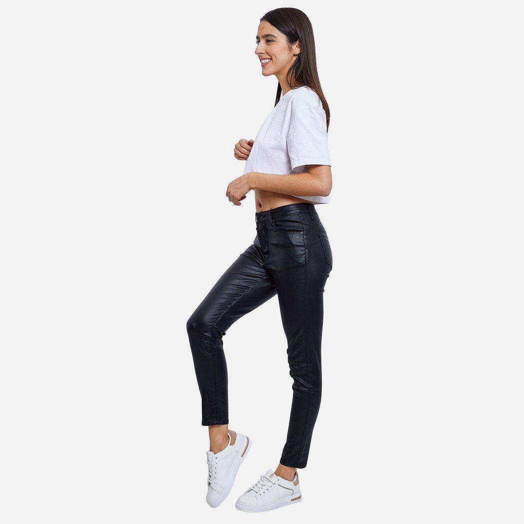 Elara Lederhose Elara Kunstlederhose (1-tlg) Damen Schwarz