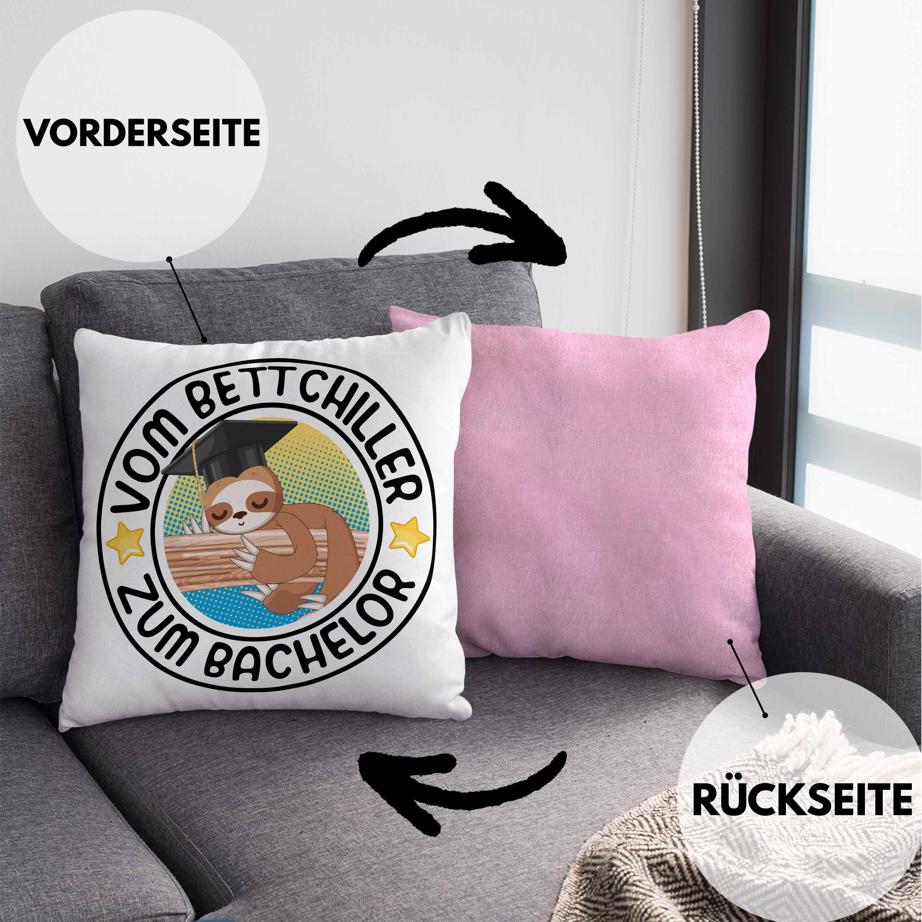 mit Trendation Lustiger Bestanden 40x40 Bachelor Trendation Vom Prüfung Kissen Rosa Geschenk - Spruch Dekokissen Graduation Bett Bachelor Füllung Dekokissen zum Geschenkidee Chiller