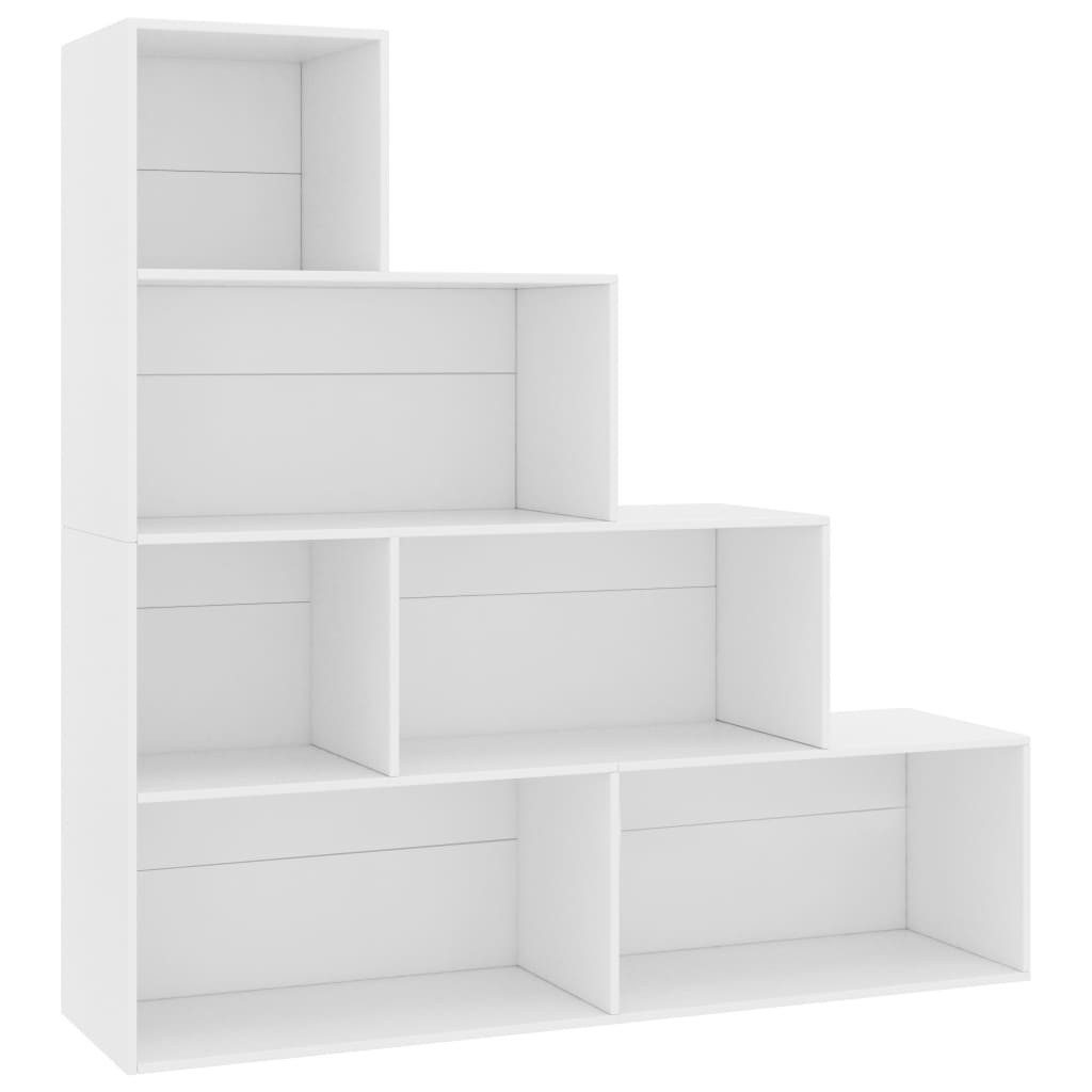 furnicato Bücherregal 155x24x160 cm Weiß aus Holzwerkstoff mit 6 offenen, 1-tlg.