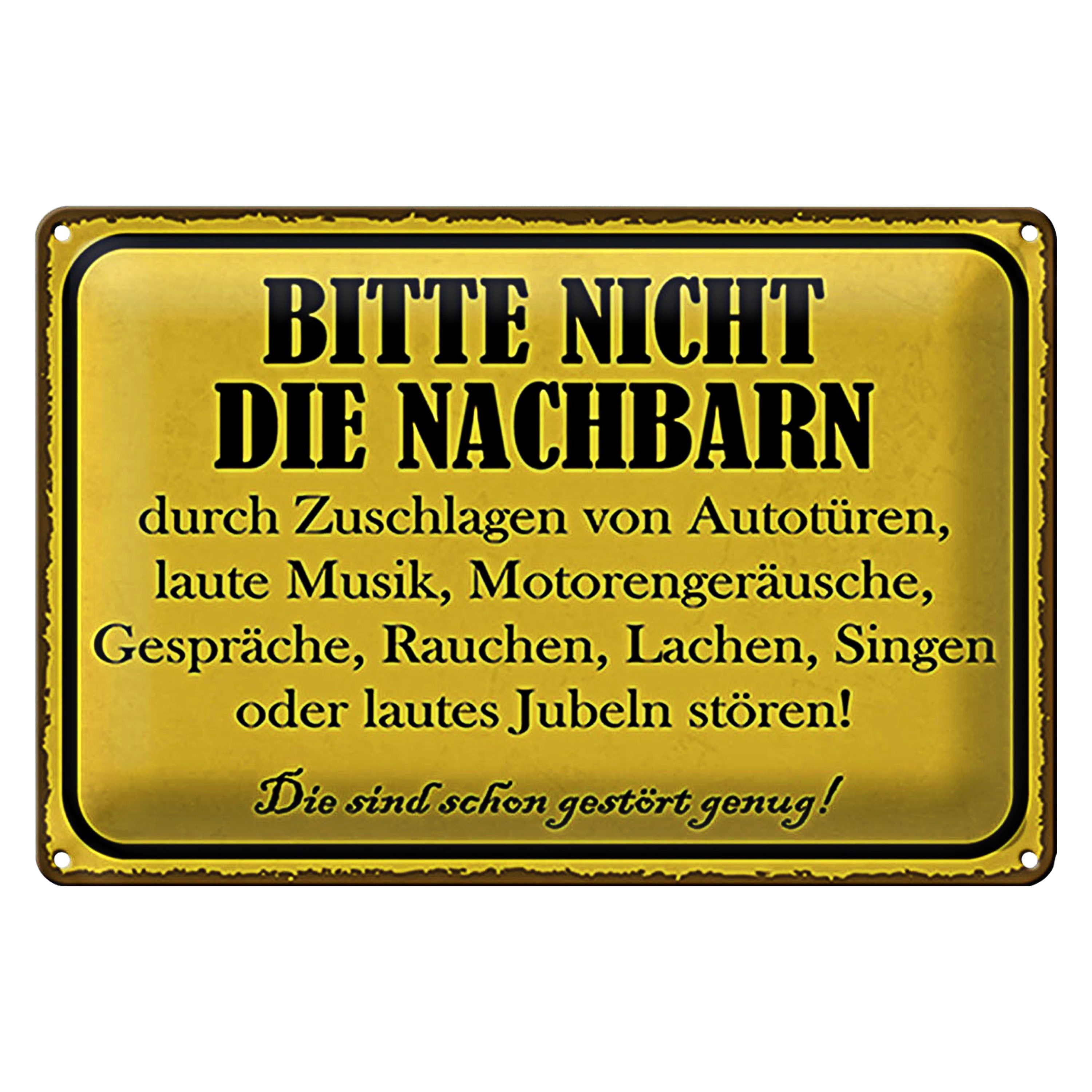 Roomando Metallschild Hinweis 18x12cm bitte nicht die Nachbarn stören