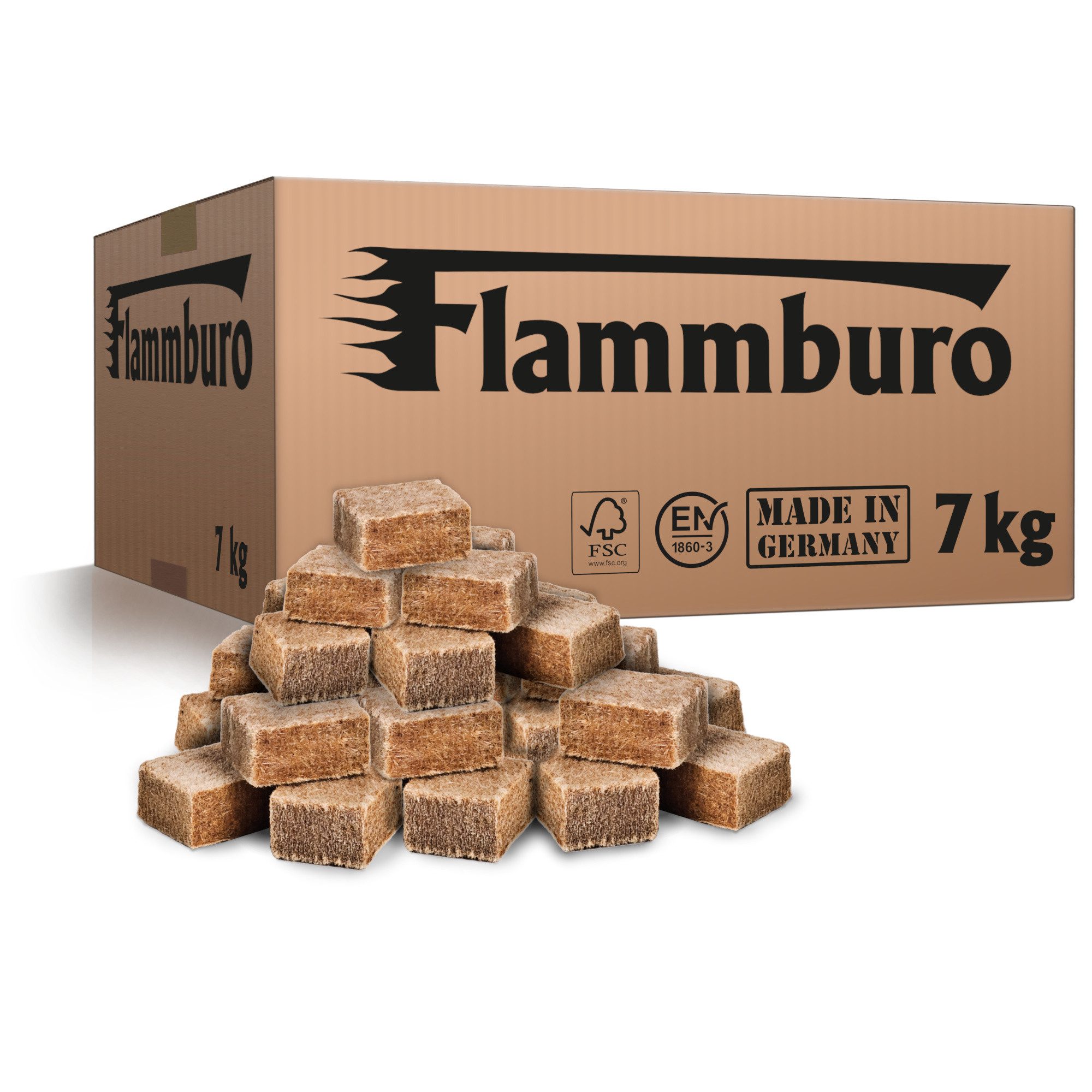 FLAMMBURO Grillanzünder Anzündwürfel 7 kg - Grillanzünder, Kaminanzünder, Ofenanzünder, 7 kg