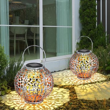 etc-shop Gartenleuchte, LED-Leuchtmittel fest verbaut, Warmweiß, Solar Lampe Outdoor Solarleuchte orientalisch LED Solar Laterne Außen