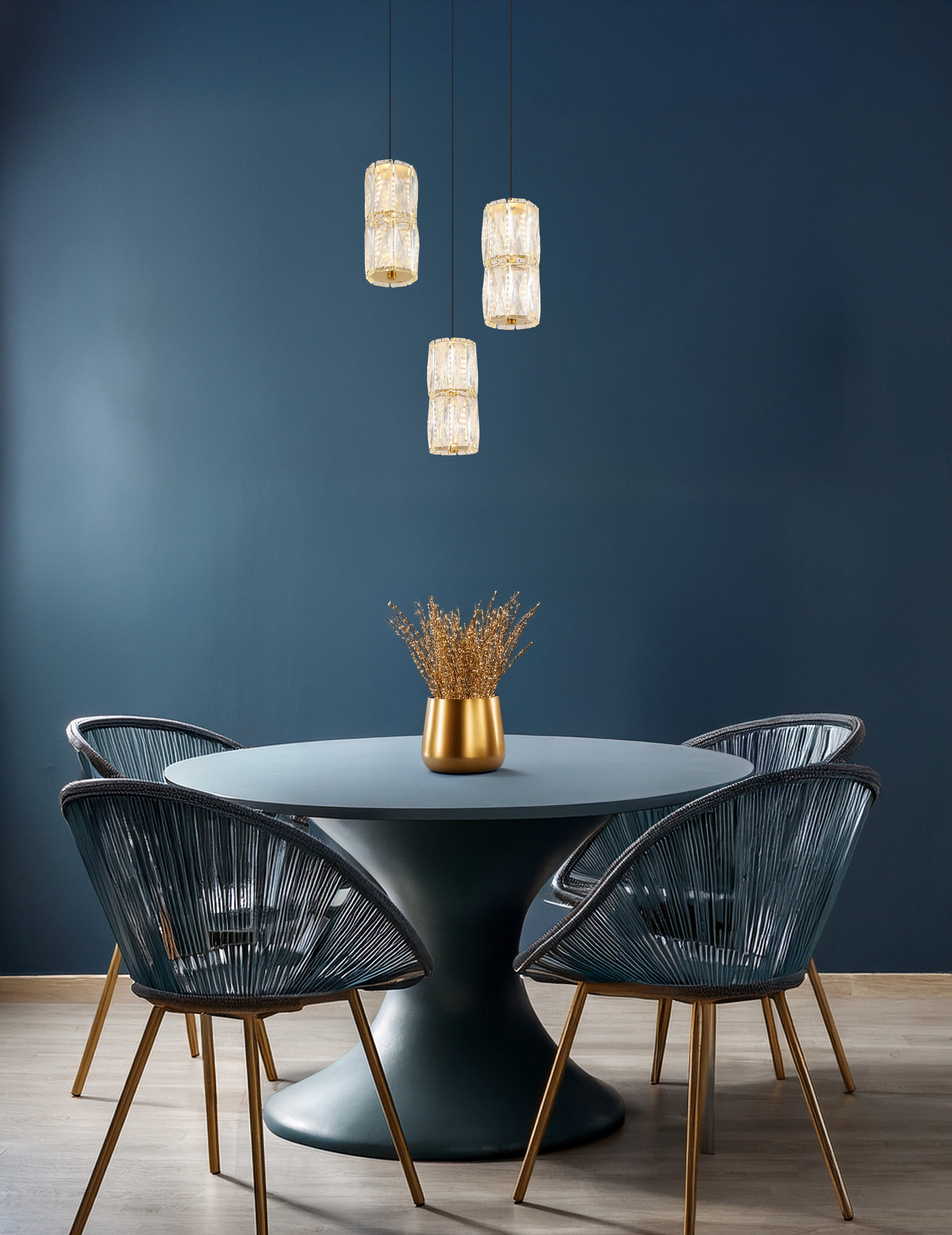 GLOBO LIGHTING LED Pendelleuchte STEFANIE, LED fest integriert, Warmweiß, Hängelampe/Hängeleuchte/Wohnzimmer/Esstisch/elegant
