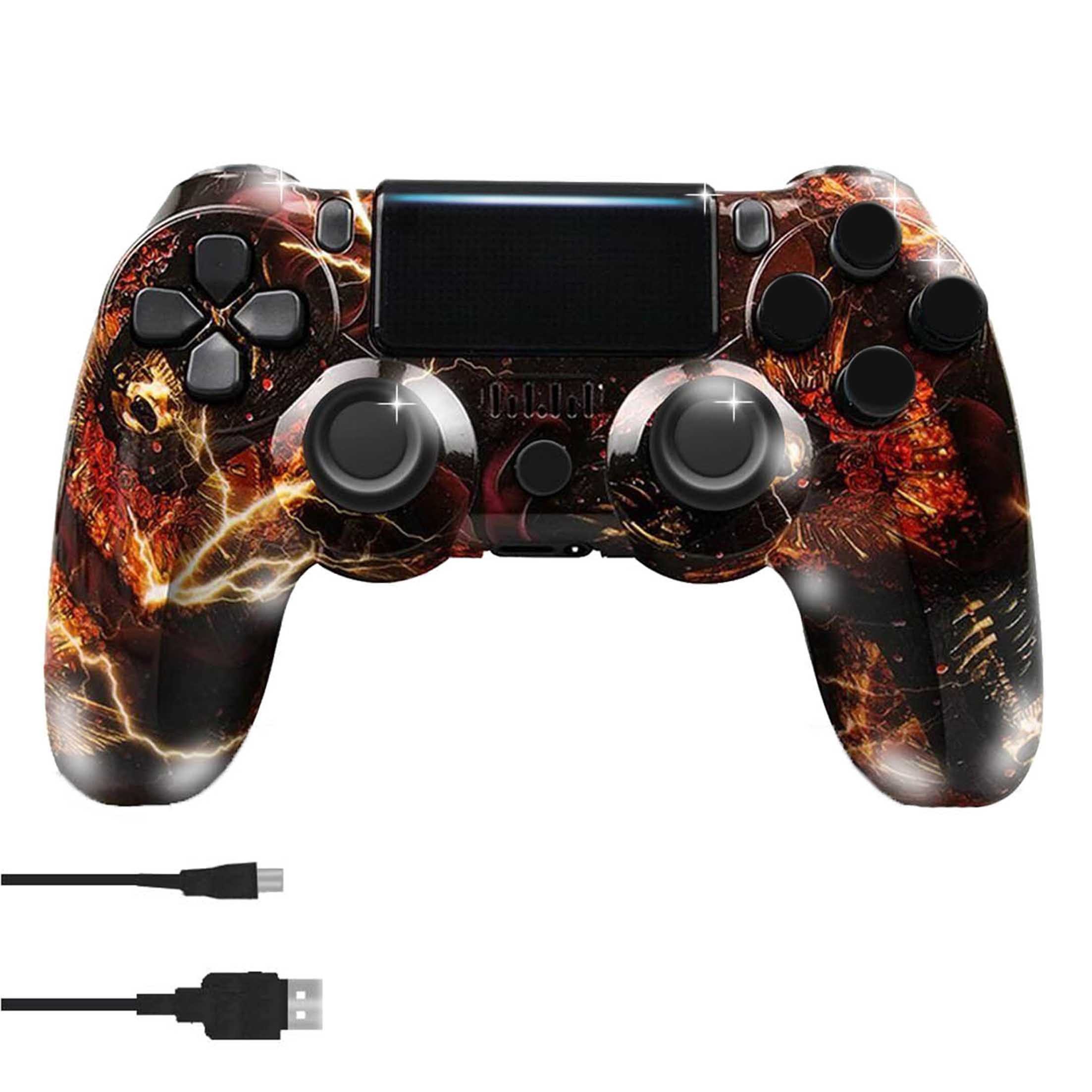 KINSI Wireless Gamepad, Controller, Bluetooth, für PS4 PlayStation 4-Controller (Doppelte Vibration, wiederaufladbare Batterie)