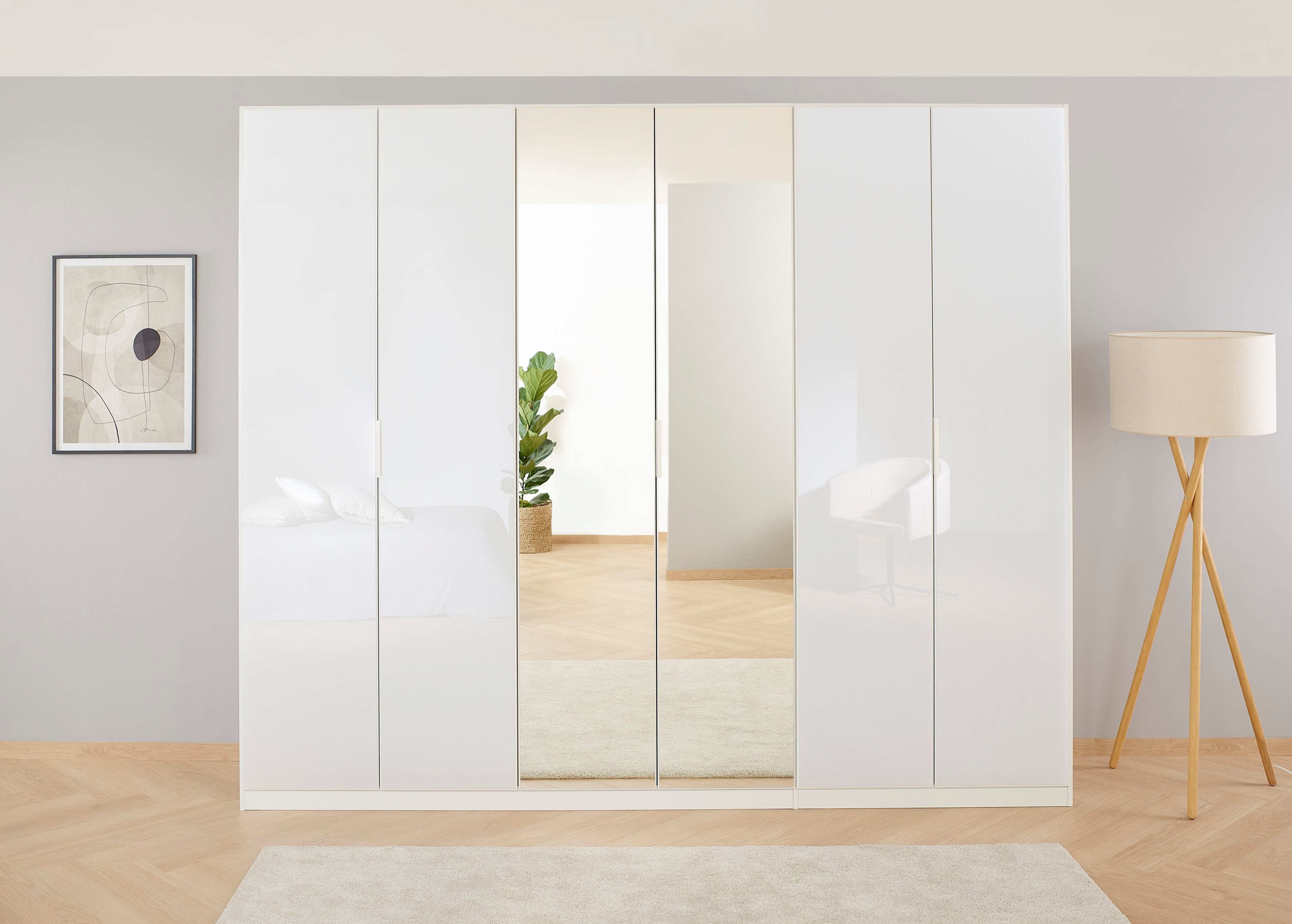 OTTO home Kleiderschrank Mehrzweckschrank Aktenschrank Möbel Mietswohnung Schlafzimmer KOLUNA (Breiten 181/226/271/315 cm Höhen 210/229 cm, hochwertige Glas-Front) mit Spiegel, inkl. 2 Innenschubladen sowie extra Böden MADE IN GERMANY