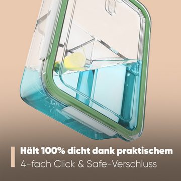 classbach Frischhaltedose C-FHDM 4021 G, Meal Prep Boxen Glas mit Fächern, 3er Set