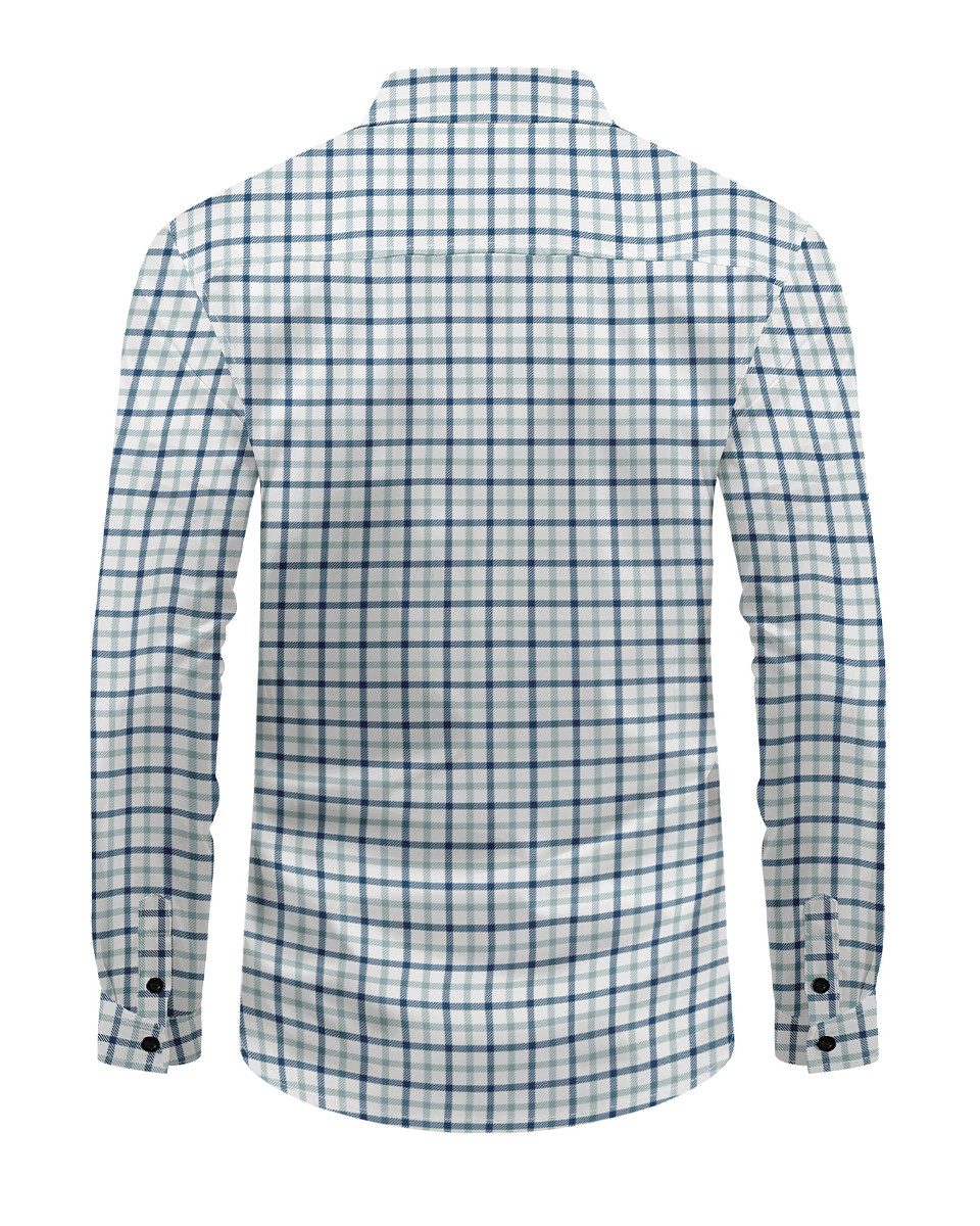 Allthemen Langarmhemd mit Karo Muster Hemd lässiges Herrenhemd Regular Fit günstig online kaufen