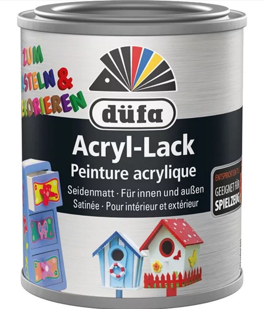 düfa Acryl-Buntlack Lack Bastellack 125ml seidenmatt für Spielzeug geeignet