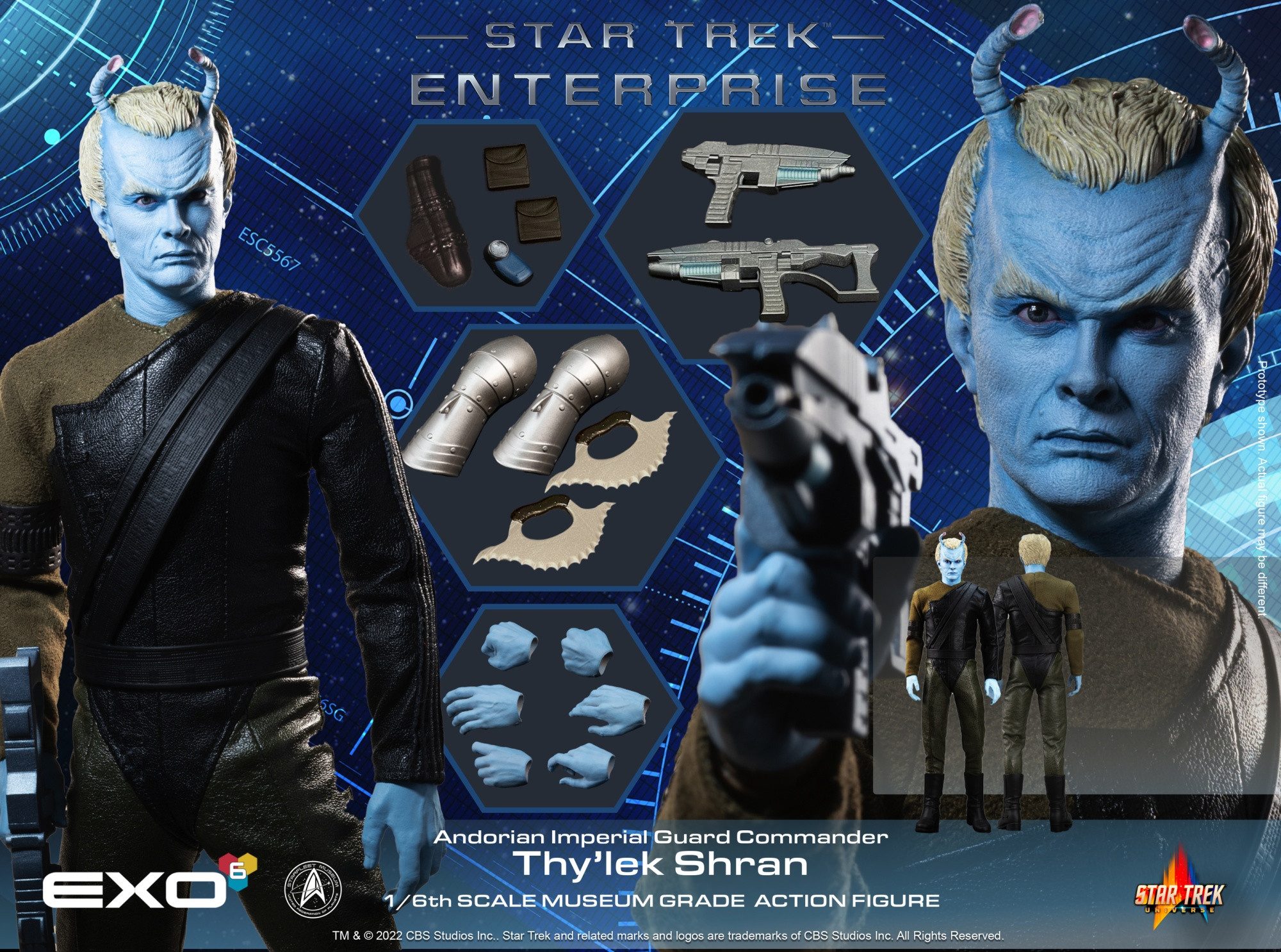EXO-6 Actionfigur Star Trek Enterprise Andorian Imperial Guard Commander Thy'lek Shran 1