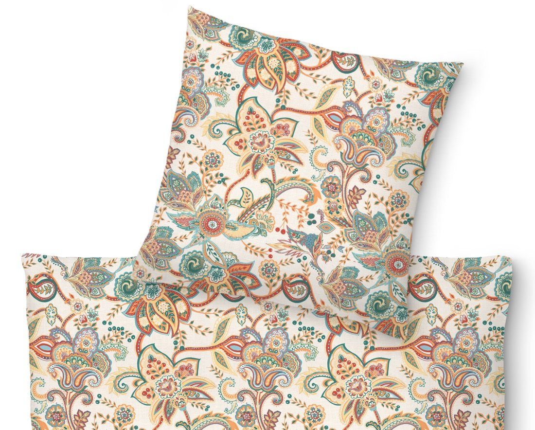 LIVING DREAMS Bettwäsche Bettwäsche-Set AUTUMN PAISLEY reine Baumwolle Satin made in Europe, hautfreundlich atmungsaktiv temperaturausgleichend