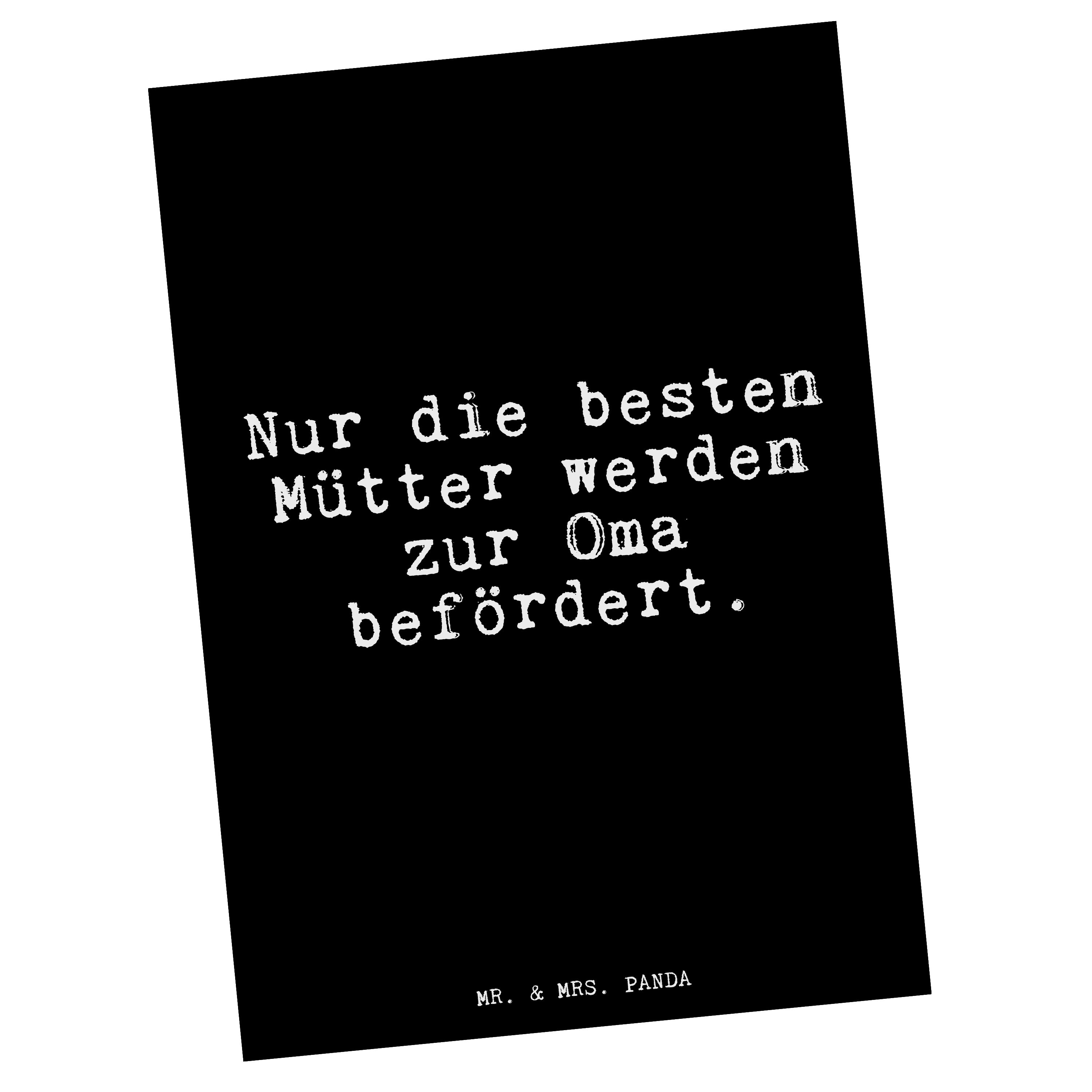 Omi, Mütter... Mr. - Schwarz - Spr Mrs. & Postkarte Spruch Nur Geschenk, besten Glizer die Panda