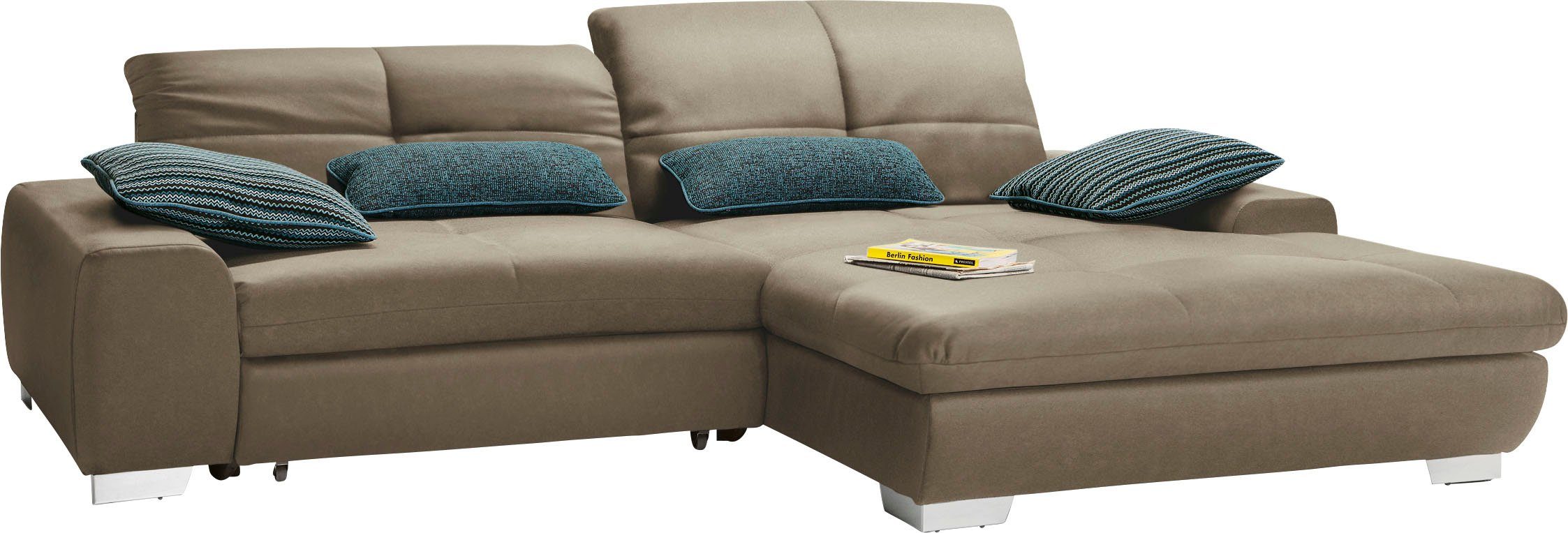 set one by Musterring Ecksofa SO 1200 inkl. Sitztiefen- & Rückenverstellung für hohen Sitzkomfort, wahlweise mit Bettfunktion und Stauraum, L-Form, auch in Cord Bezug