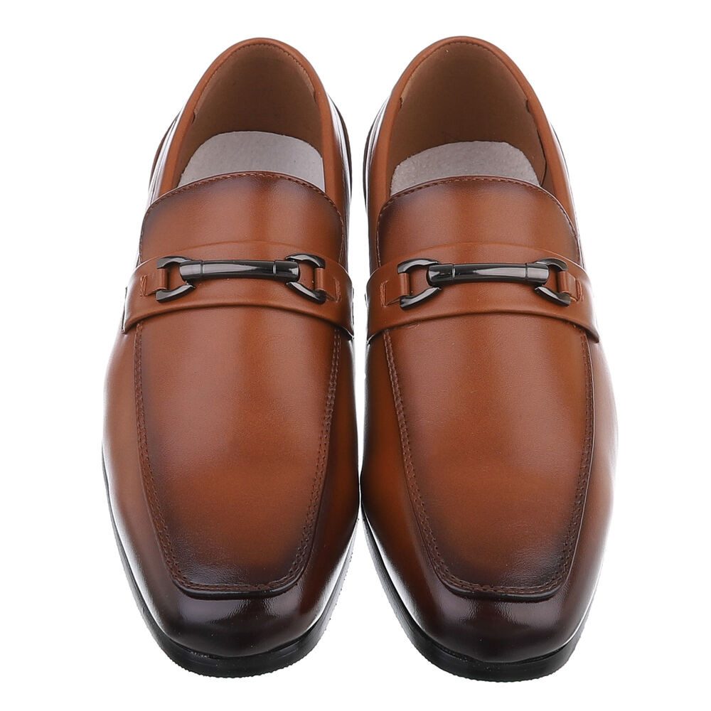 Coolwalk Elegante Herrenschuhe – Komfortable Loafer für jeden Anlass Slipper (89229232) Blockabsatz Business-Schuhe in Camel